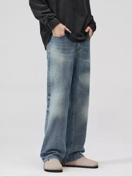 VIBE Blue straight loose washed baggy jeans Size US 32 / EU 48 - 6 Thumbnail