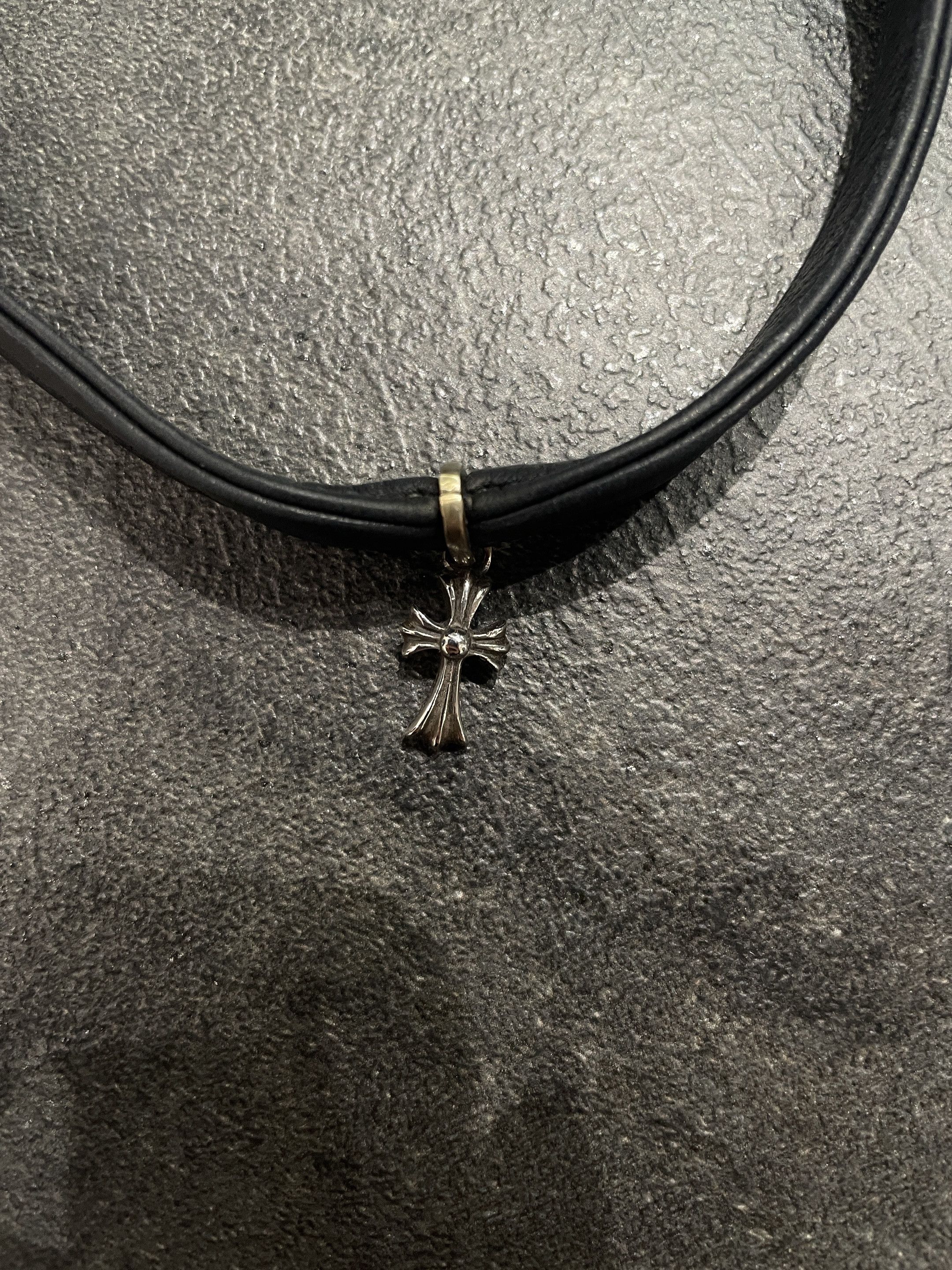 Chrome Hearts Chrome Hearts Silver Babyfat Leather Choker Size ONE SIZE - 4 Thumbnail