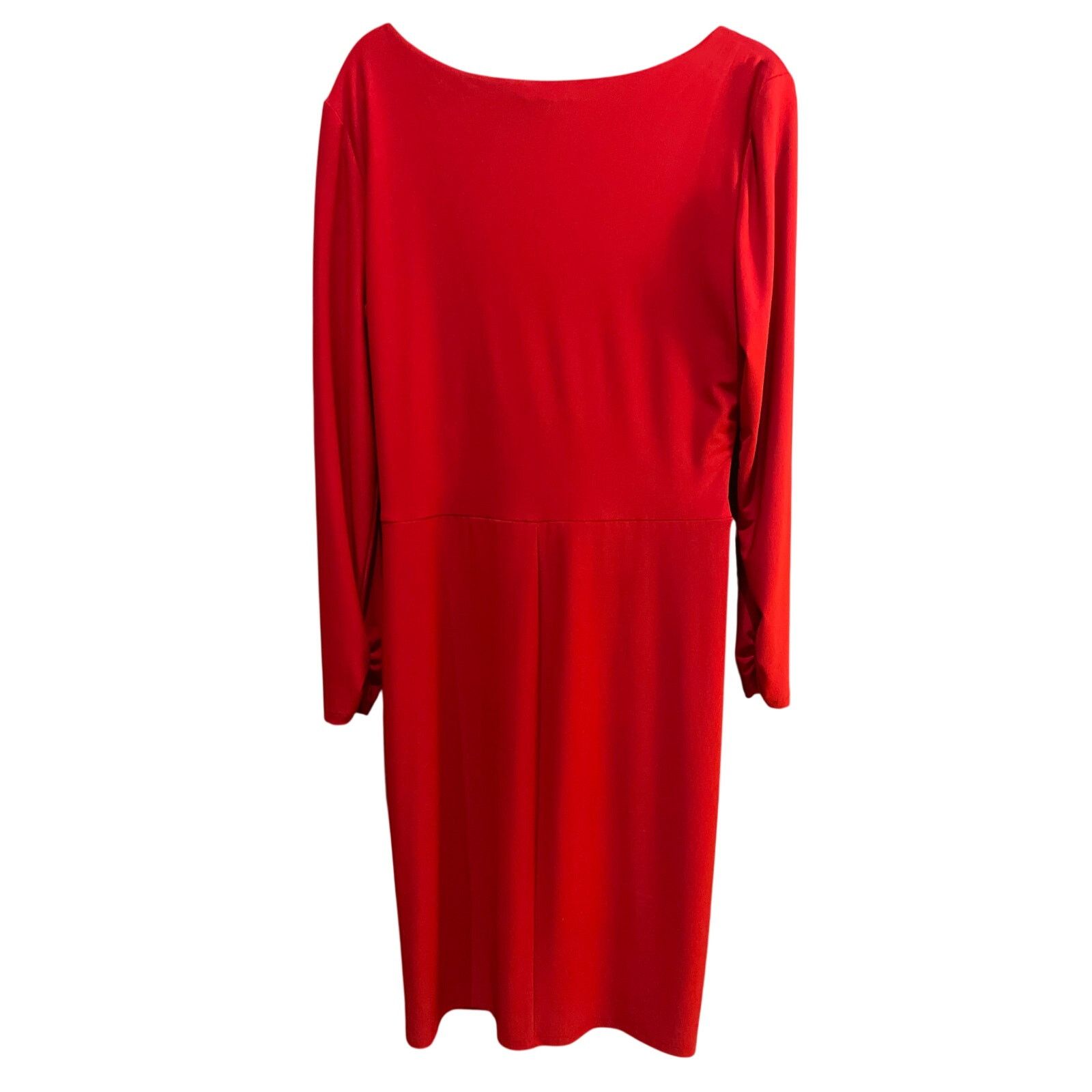 Ralph Lauren Lauren Ralph Size 18 Red Faux Wrap Draped Stretch Dress NWT Size XXL / US 16-18 / IT 52-54 - 3 Thumbnail