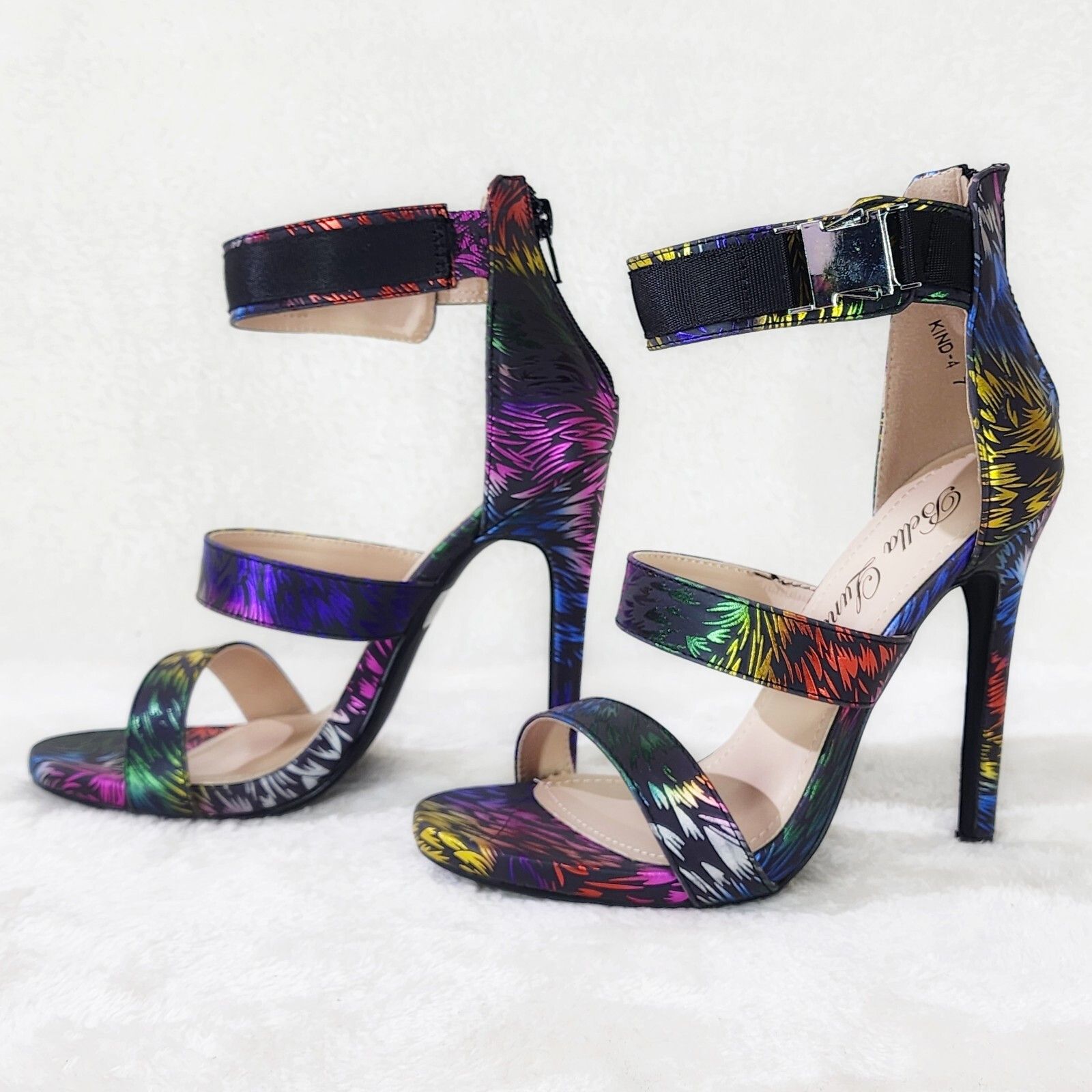 Other Festive Colorful Metallic Reflective Triple Strap Mini Platf Size US 6.5 / IT 36.5 - 1 Thumbnail
