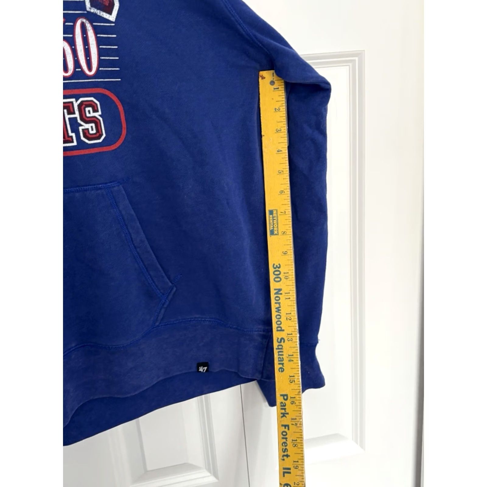 J Brand 47' Patriots Pullover Hoodie Sweatshirt 2XL Men Blue Cotton Logo Graphic Print Football Fall Hooded Pullover Reg Large Size US XXL / EU 58 / 5 - 4 Thumbnail