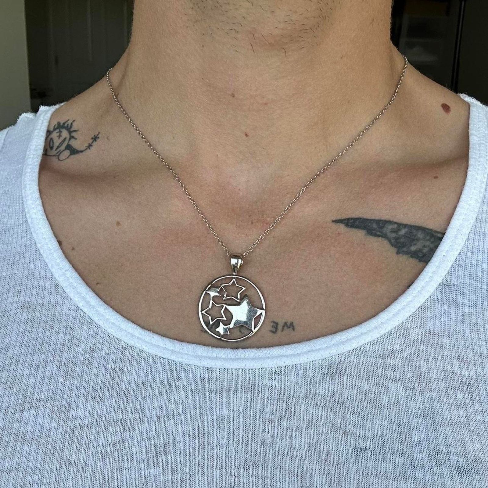 Jewelry Vintage 00s Y2K Silver Chunky Star Charm Pendant Neclace Size ONE SIZE - 4 Thumbnail
