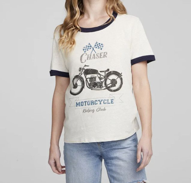 Chaser Brand Chaser Motorcycle Riding Club Tee Bright White ( S ) Size S / US 4 / IT 40 - 1 Thumbnail