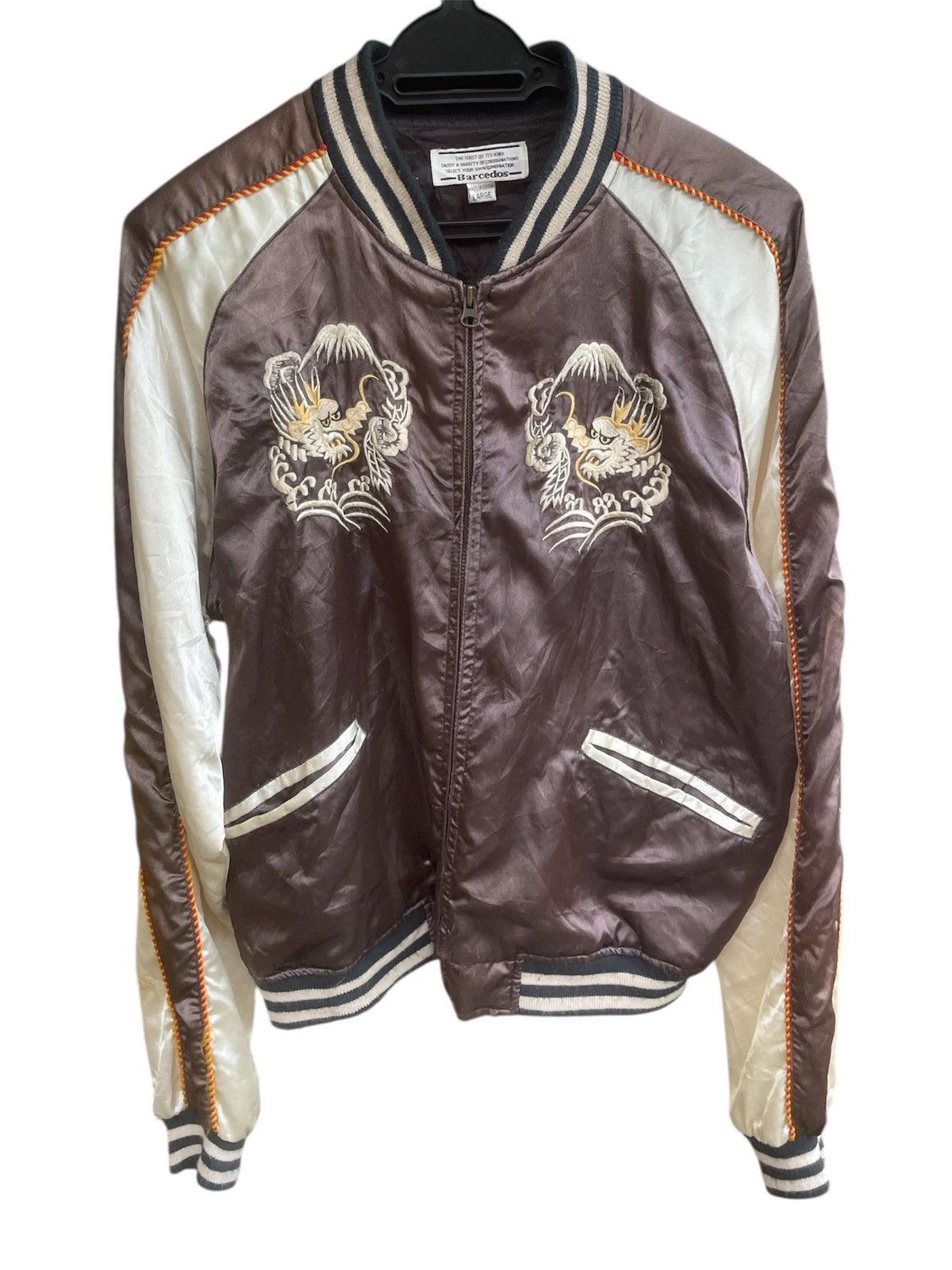 Japanese Brand Sukajan Yokosuka Japan Dragon Eagle Satin Jacket Size US L / EU 52-54 / 3 - 2 Thumbnail