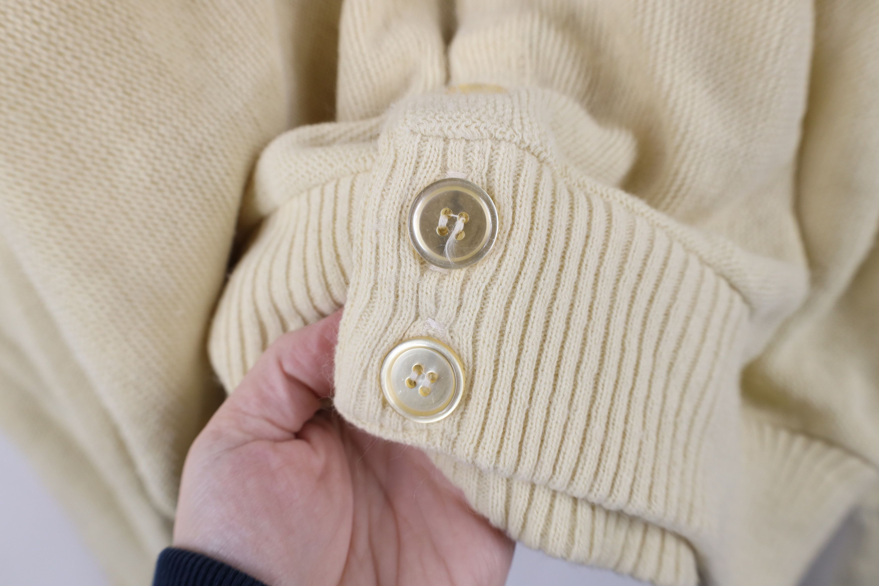 Vintage Vintage 50s 60s Streetwear Button Cardigan Sweater Beige USA Size US XL / EU 56 / 4 - 5 Thumbnail