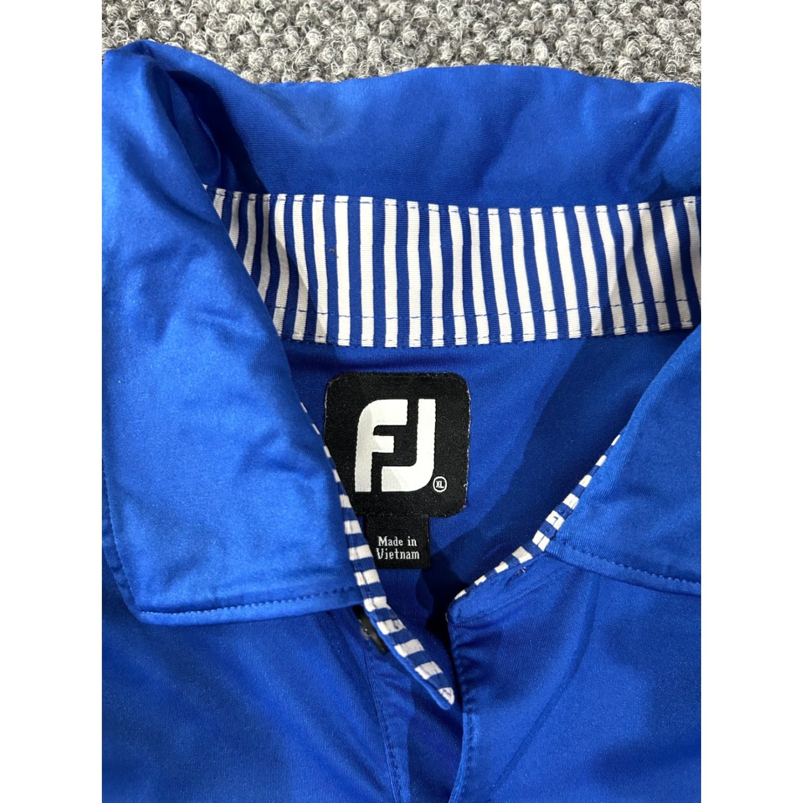 Footjoy FootJoy Polo Shirt Mens XL Blue Striped Embroidered Logo Golf Short Sleeve Collared Jeans? Size US XL / EU 56 / 4 - 5 Thumbnail