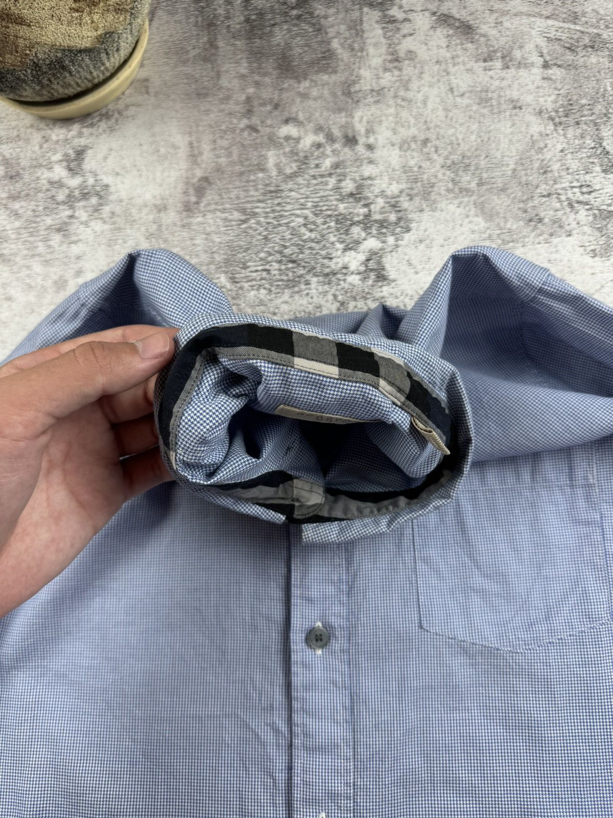 Burberry Burberry Brit London Nova Check Blue Basic Longsleeve Shirt Size US XL / EU 56 / 4 - 10 Thumbnail