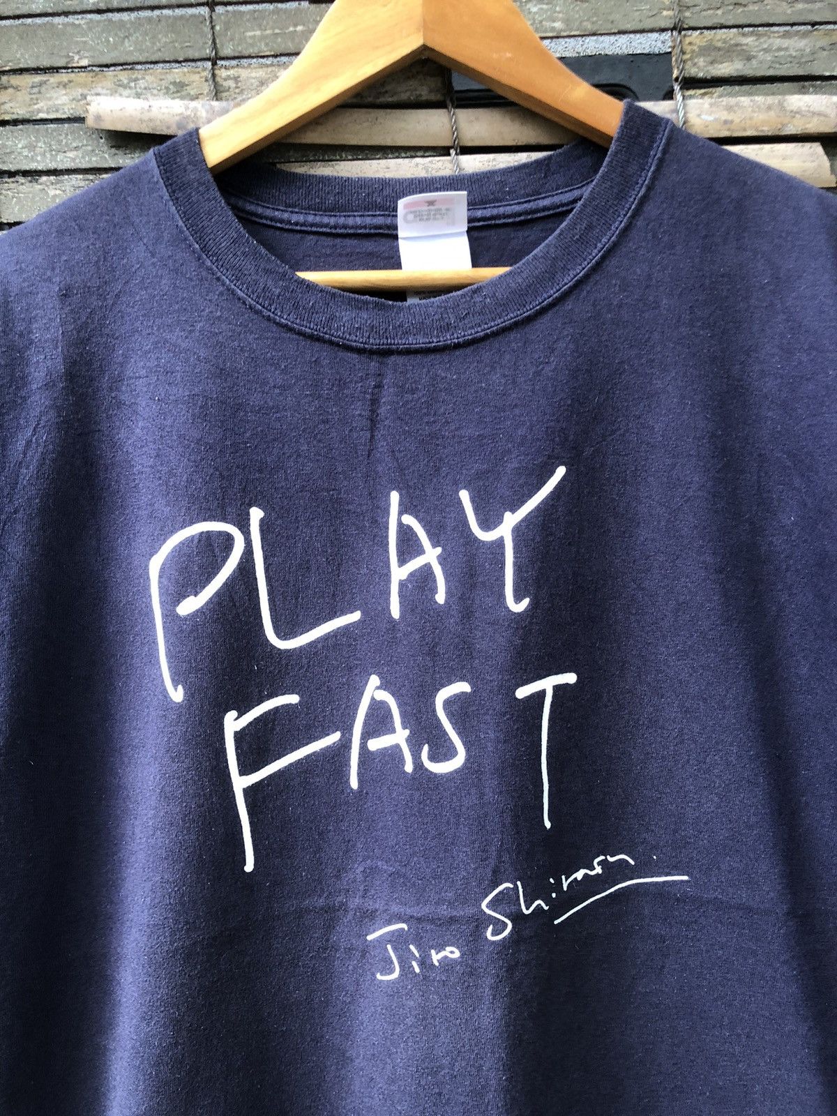 Designer × Japanese Brand × Vintage Vintage Sunfaded Play Fast Jiro Shirasu Tshirt Size US L / EU 52-54 / 3 - 2 Thumbnail