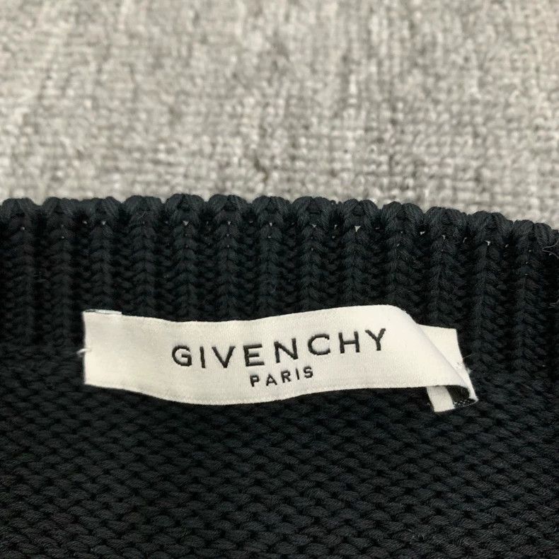 Givenchy Givenchy Black Destruction Big Logo Knit Sweater / XL Size US XL / EU 56 / 4 - 7 Thumbnail
