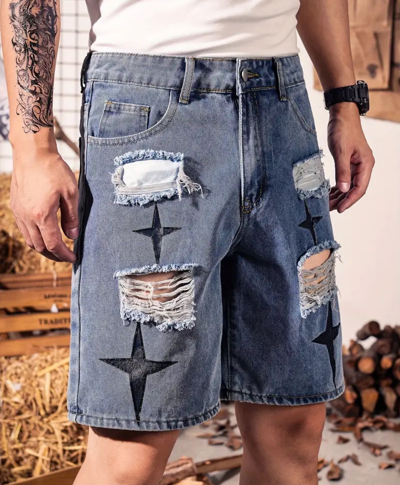 Other Ripped Denim shorts Size US 44 / EU 60 - 4 Thumbnail