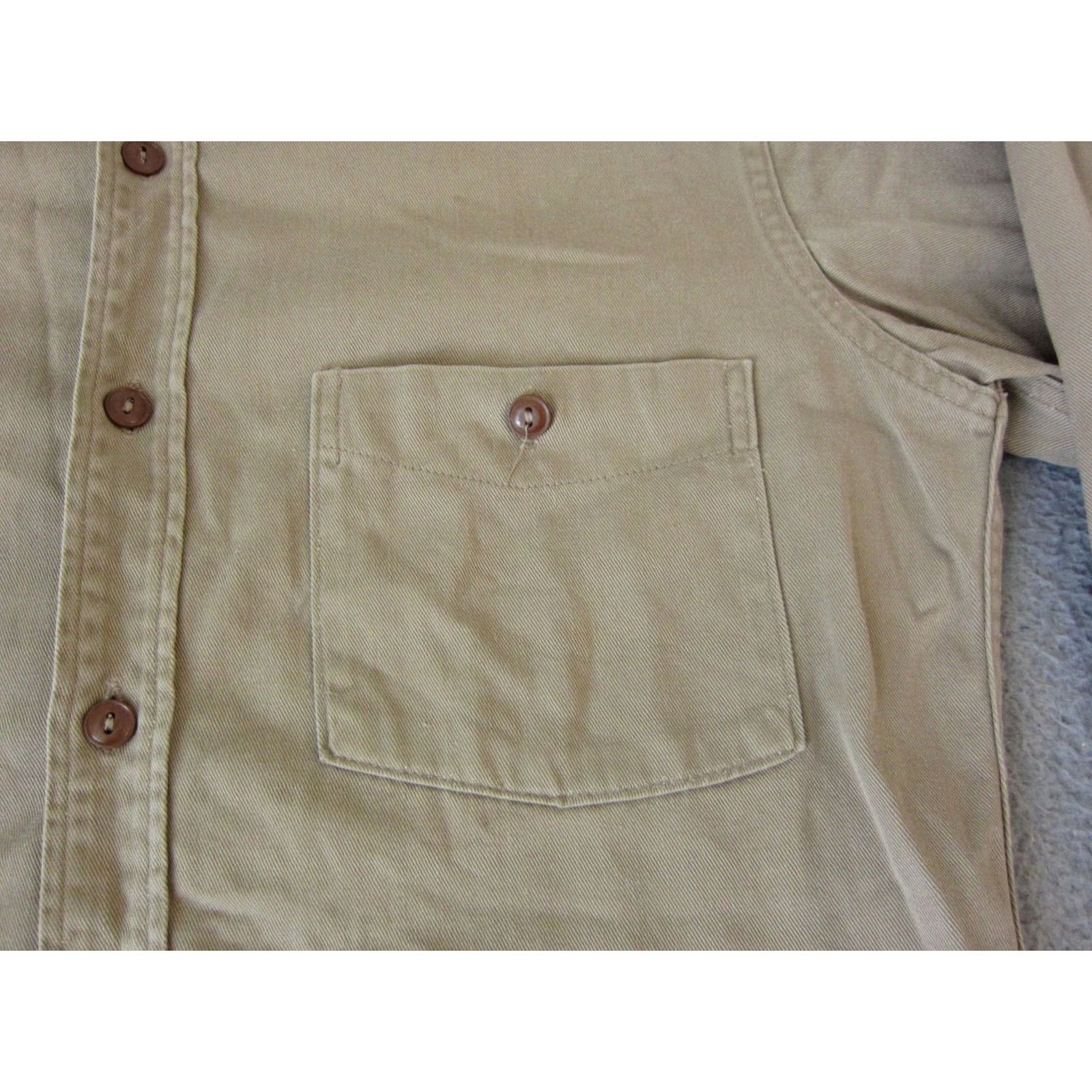 Dickies VINTAGE Dickies Shirt Mens M Brown True Adult Made USA 40s 50s Army Size US M / EU 48-50 / 2 - 3 Thumbnail