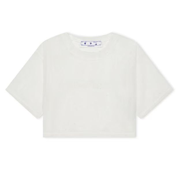 Off-White o1g2r1mq1224 Cropped T Shirt in White Size XS / US 0-2 / IT 36-38 - 1 Thumbnail