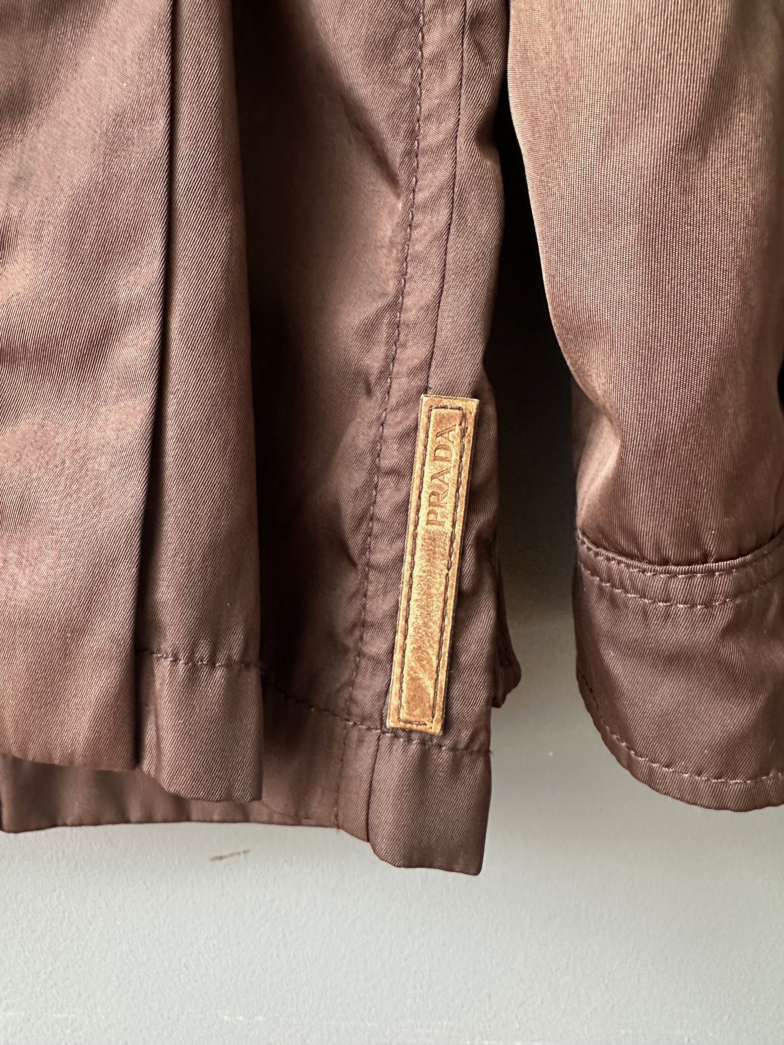 Prada 2006 Vintage Prada Brown Nylon Leather Coat Jacket Size US L / EU 52-54 / 3 - 11 Thumbnail