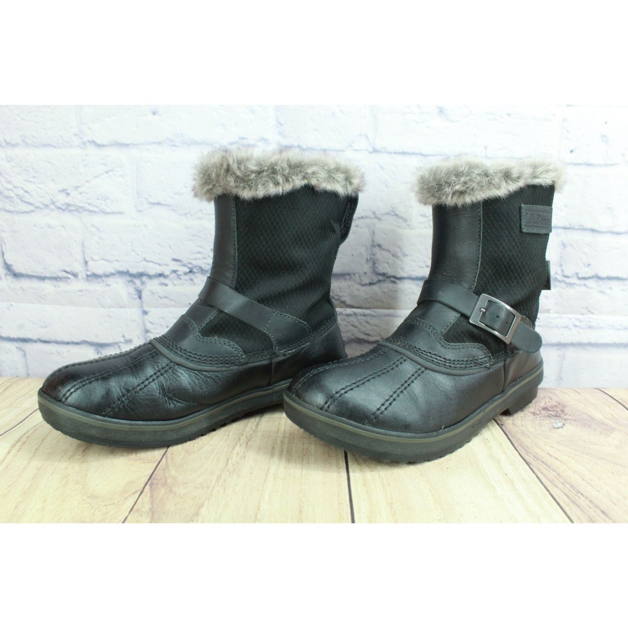L.L. Bean LL Bean Rangley Black Waterproof Insulated Snow Boots Size US 7 / IT 37 - 3 Thumbnail