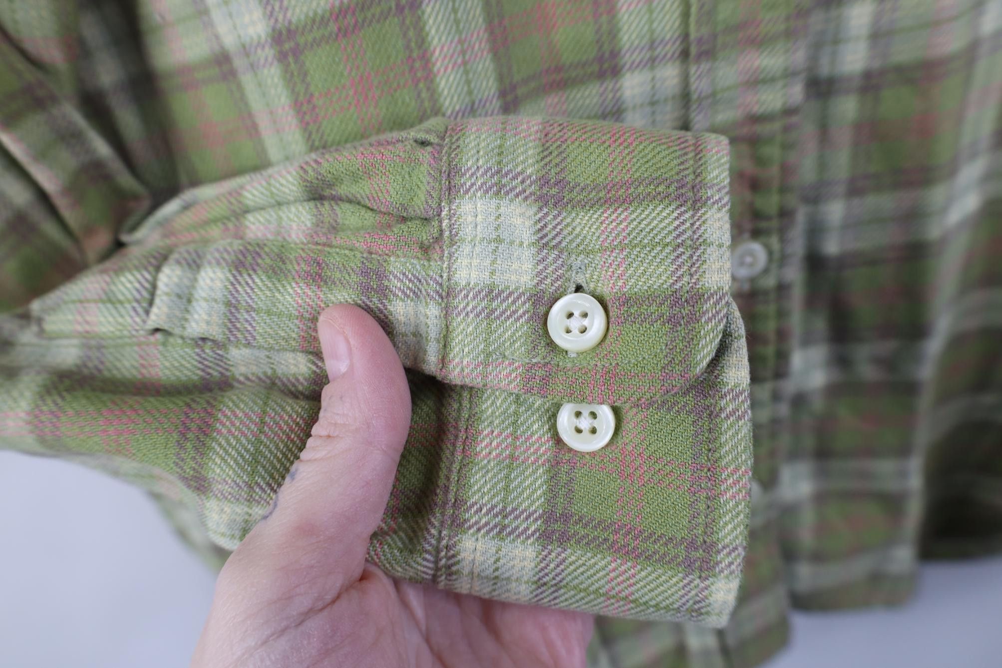 Lands' End Vintage 90s Lands End Collared Button Shirt Green Plaid Size XL / US 12-14 / IT 48-50 - 6 Thumbnail