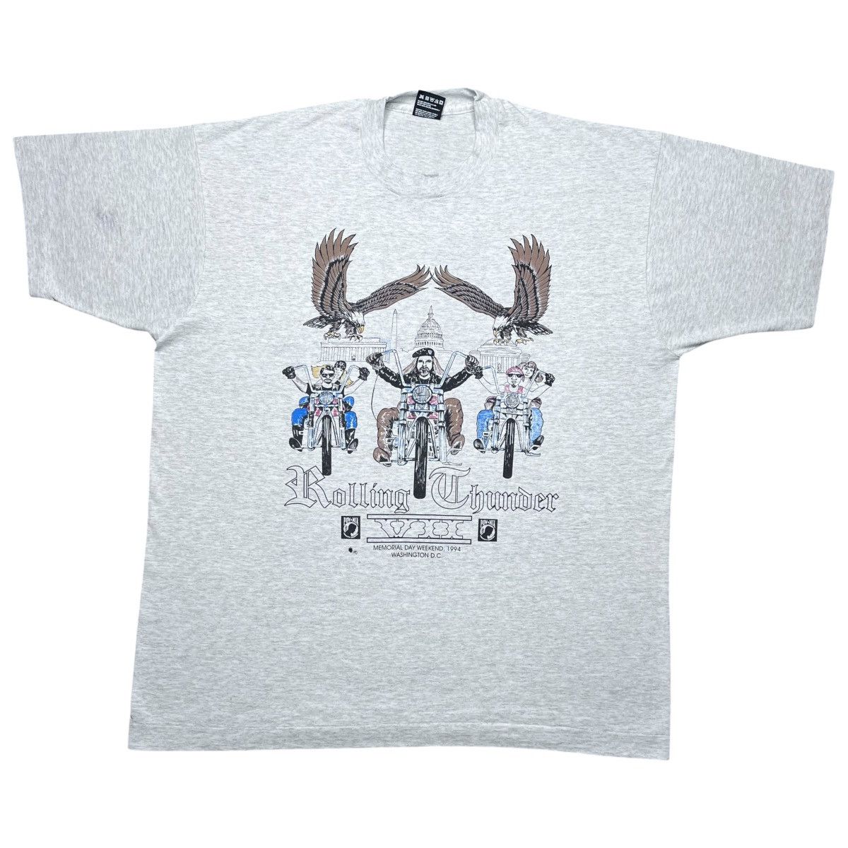 Vintage 1994 Rolling Thunder Freedom Ride POW MIA Memorial Day Tee Size US XL / EU 56 / 4 - 1 Thumbnail