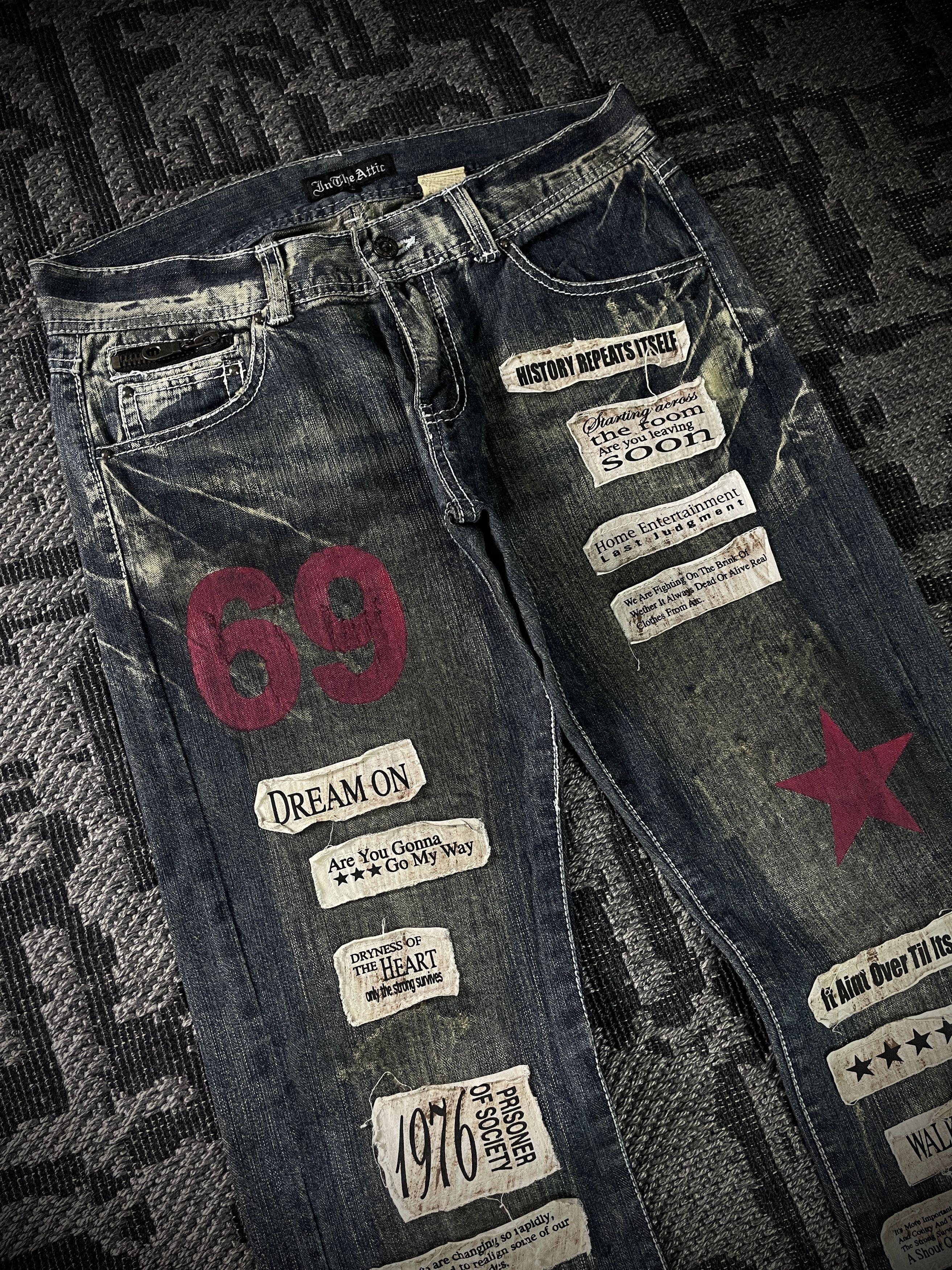 In The Attic In the attic Patch Boot Cut Jeans Size US 33 - 2 Thumbnail