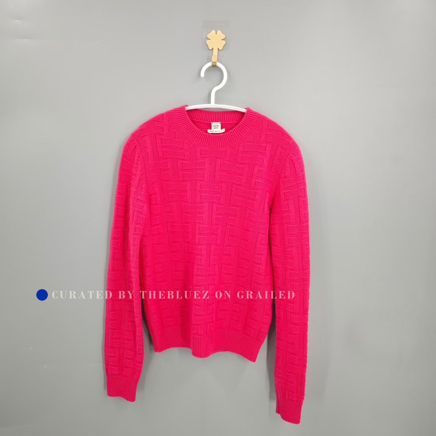 Hermes Hermès Pink All-Over Print Wool Knit Top Size XXS / US 00 / IT 34 - 1 Thumbnail