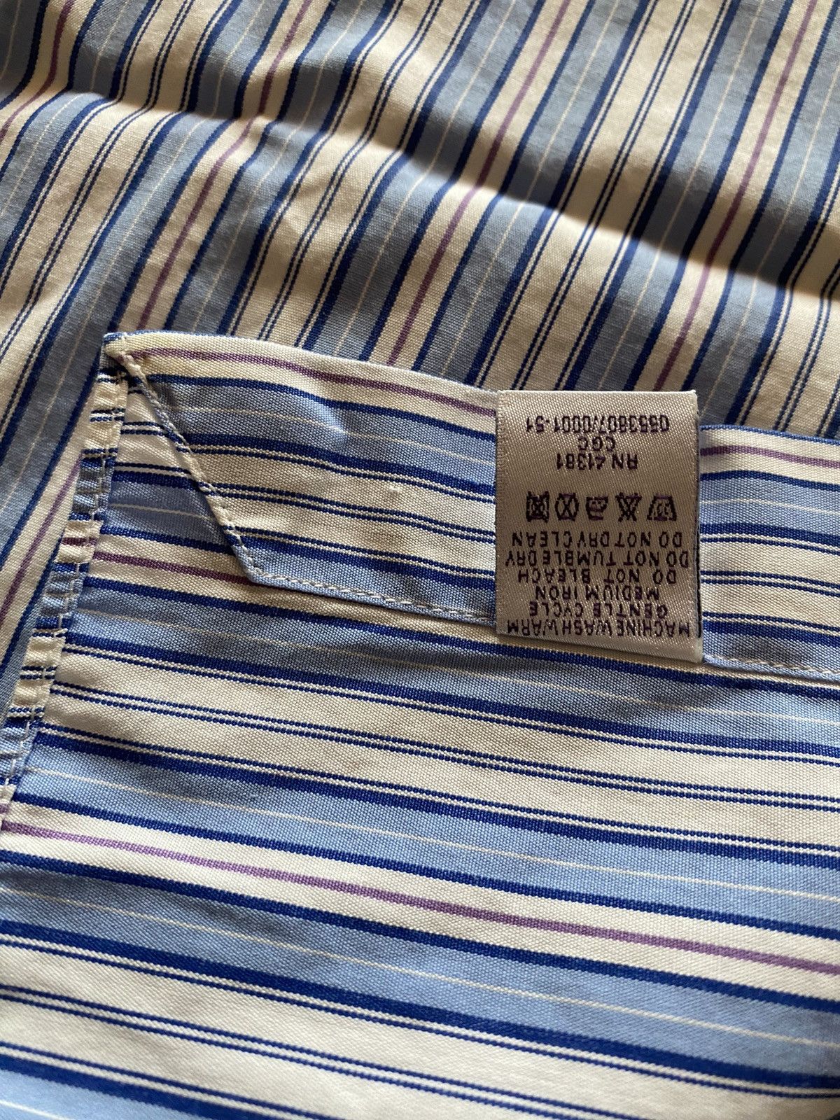 Ralph Lauren Purple Label RLPL light blue rep stripe 120s 2ply dress shirt 15 Size US S / EU 44-46 / 1 - 10 Thumbnail