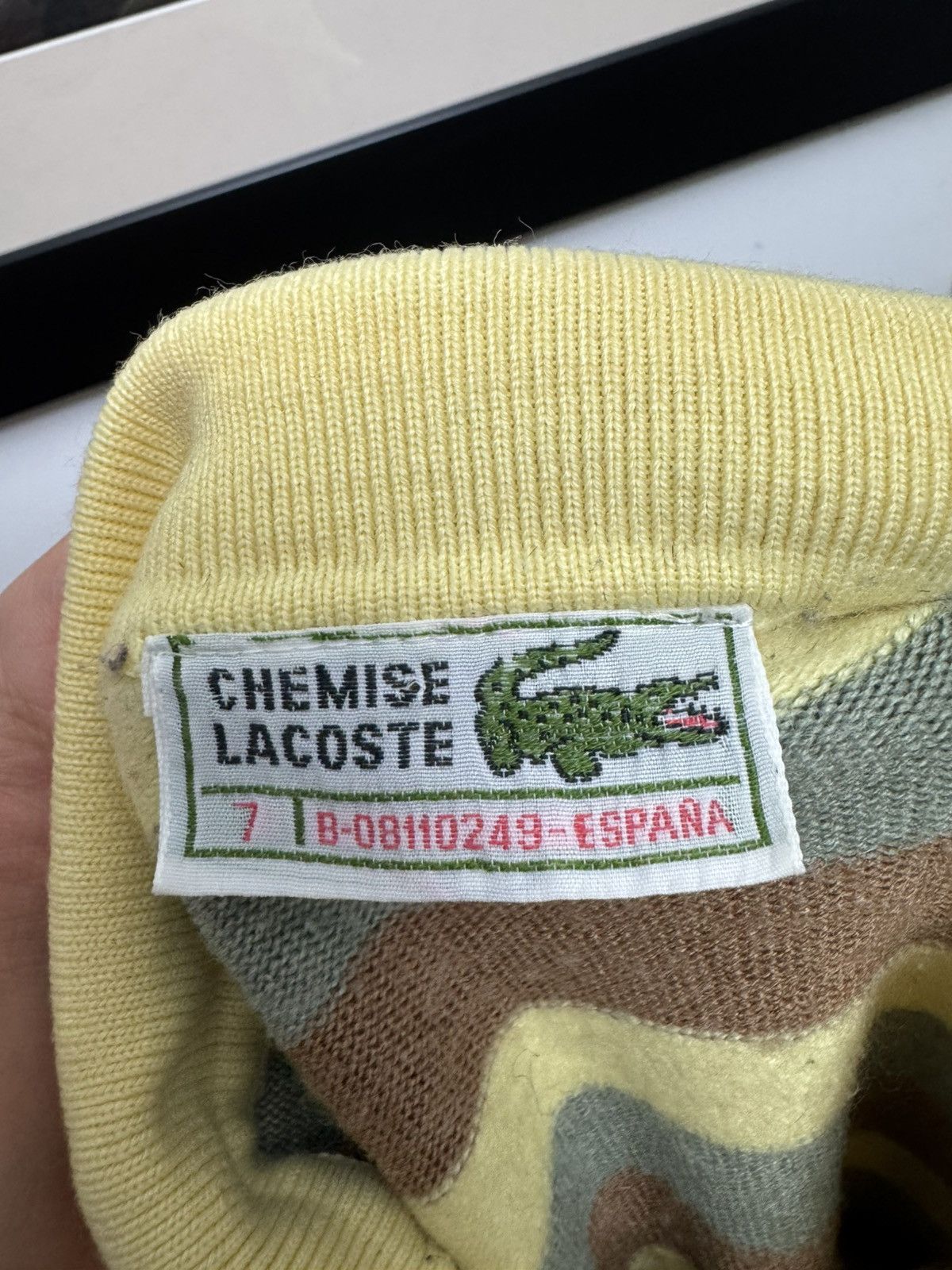 Lacoste Lacoste Vintage 90s Wool Sweater Striped Yellow Brown Rare Size L / US 10 / IT 46 - 3 Thumbnail