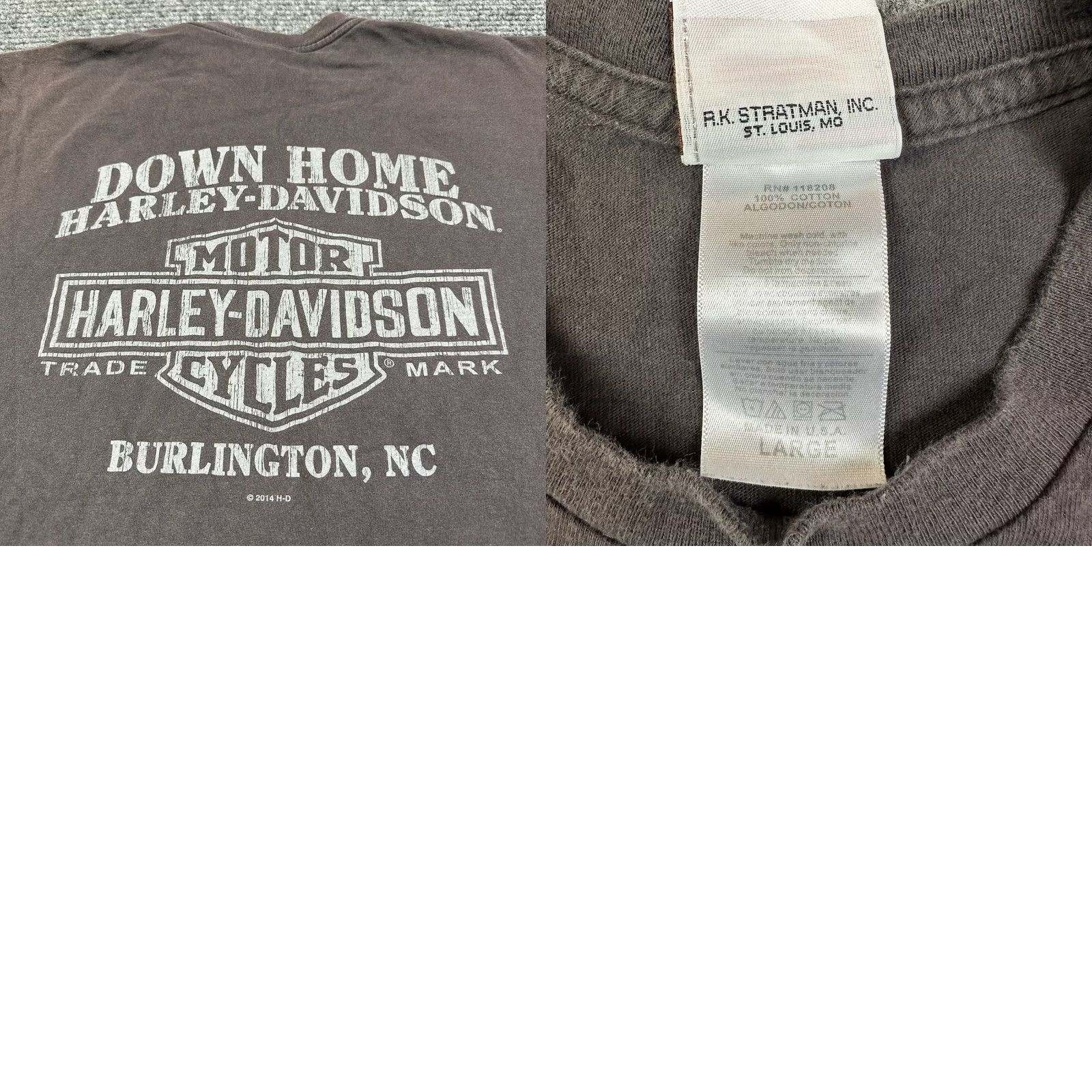 Harley Davidson Harley-Davidson T-Shirt Harley-Davidson Adult Large L Brown Cotton Double-Sided Logo Crew Neck Short Sleeve Vintage No Size US L / EU 52-54 / 3 - 8 Thumbnail