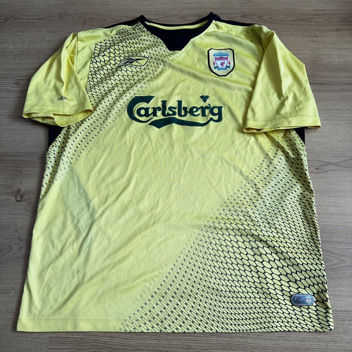 Reebok Liverpool Away football shirt 2004 - 2006 Yellow Reebok Size US XL / EU 56 / 4 - 1 Thumbnail