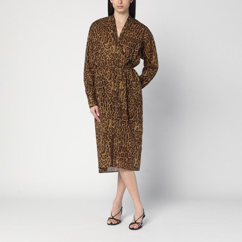 6397 6397 Leopard-Print Shirt Dress In Cotton Voile Size M / US 6-8 / IT 42-44 - 1 Thumbnail