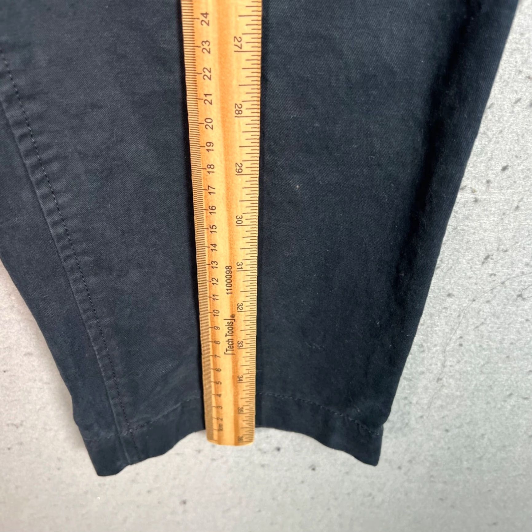 Oak + Fort Oak + Fort Womens Pants Cropped Straight Leg 100% Cotton Size 30 Black Adult Size 30" / US 8 / IT 44 - 6 Thumbnail