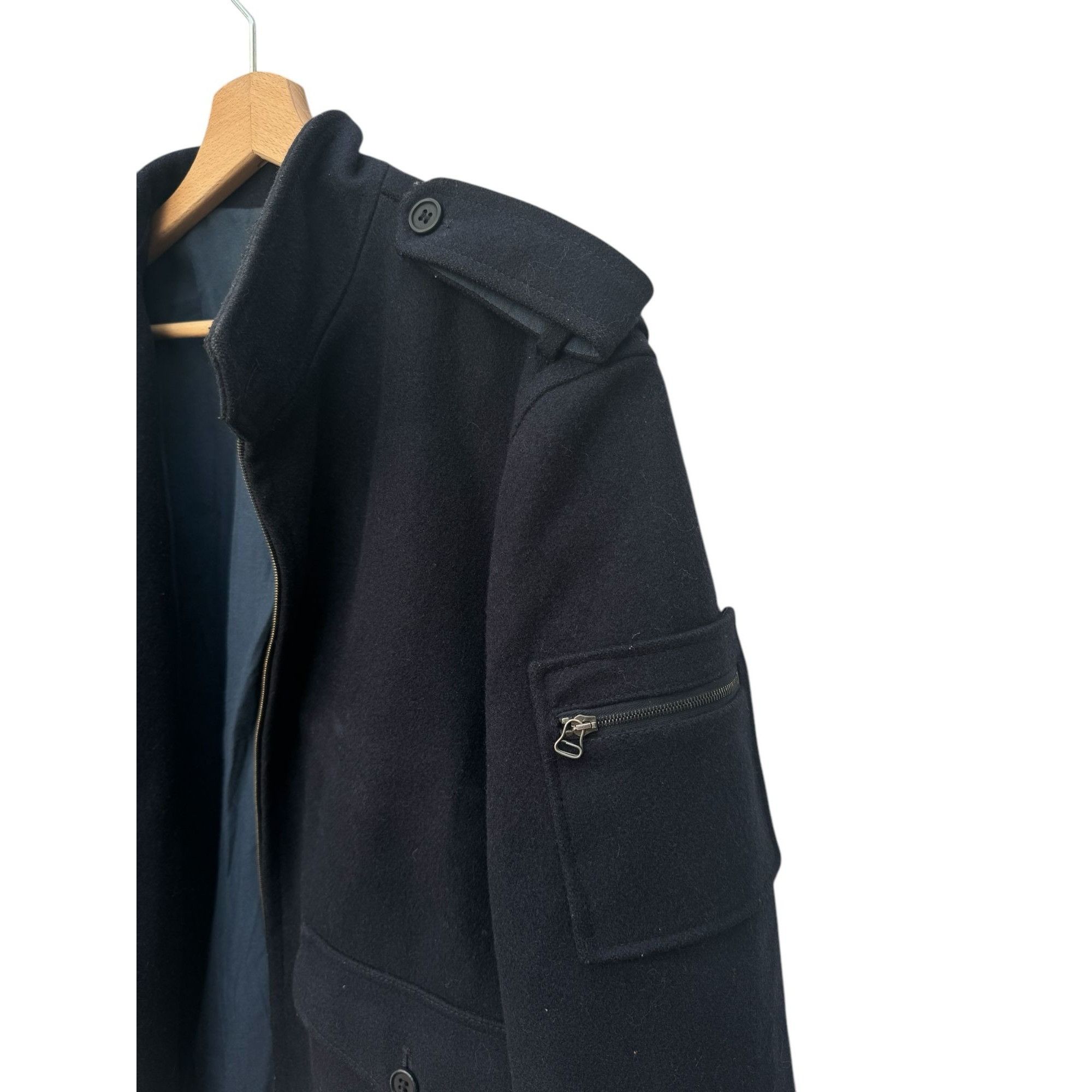A.P.C. Navy Wool Bomber Jacket Size US L / EU 52-54 / 3 - 2 Thumbnail