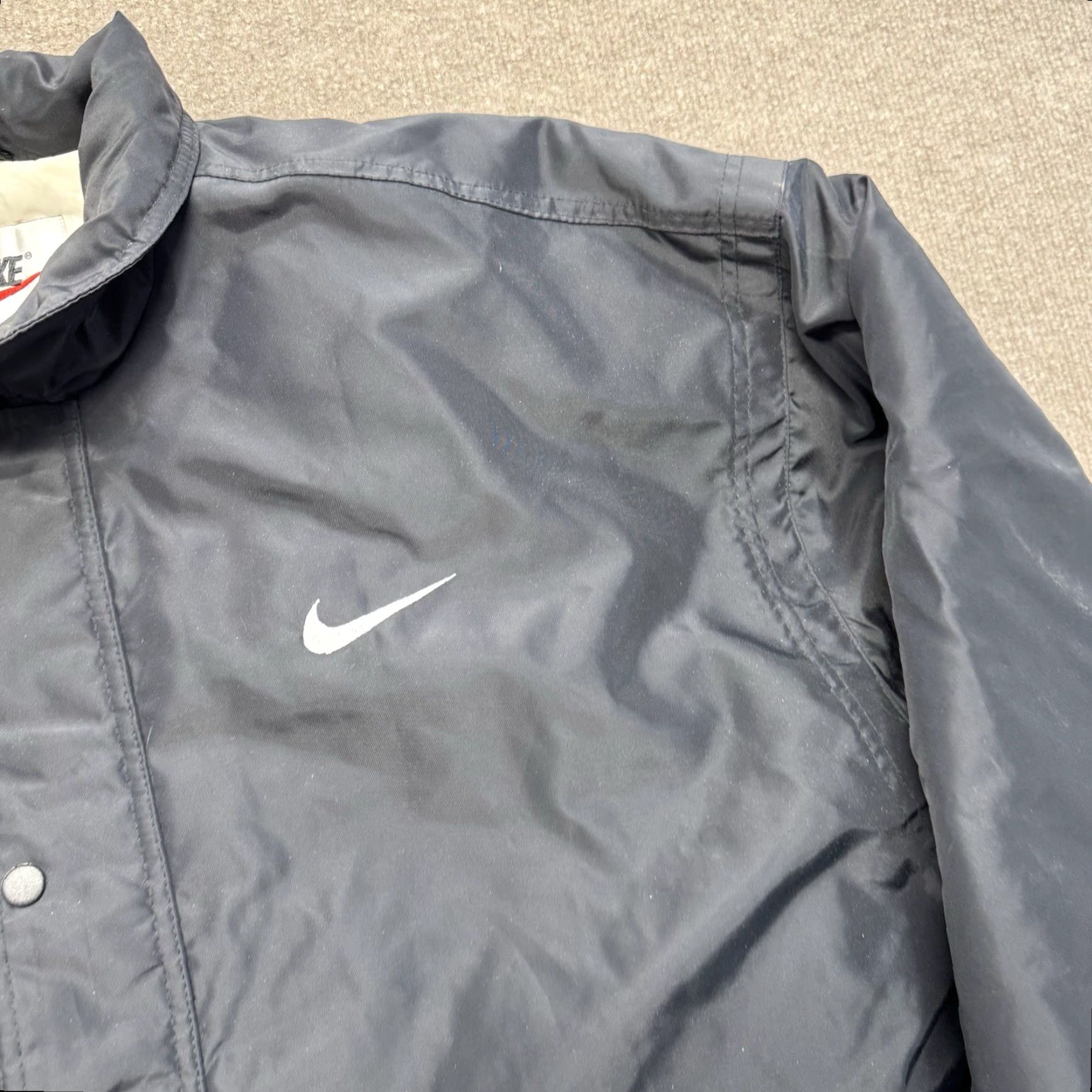 Nike VINTAGE Nike Jacket Large Black Parka Puffer Coat Zip Up Knee Length 90s Nike Dri-Fit Coat Mens Womens Unisex Adults Size US L / EU 52-54 / 3 - 4 Thumbnail