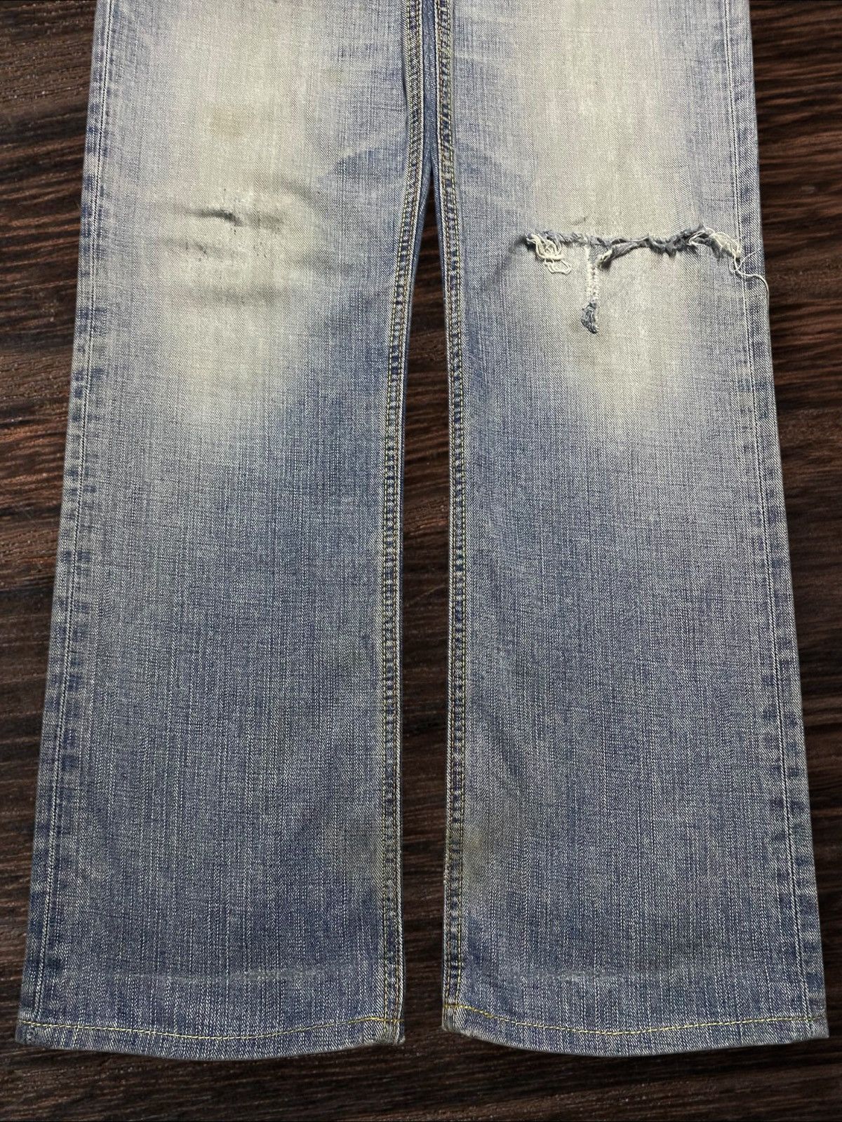 Junya Watanabe Vintage Edwin EG 503 Light Wash Distressed Baggy Jeans Size US 32 / EU 48 - 5 Thumbnail