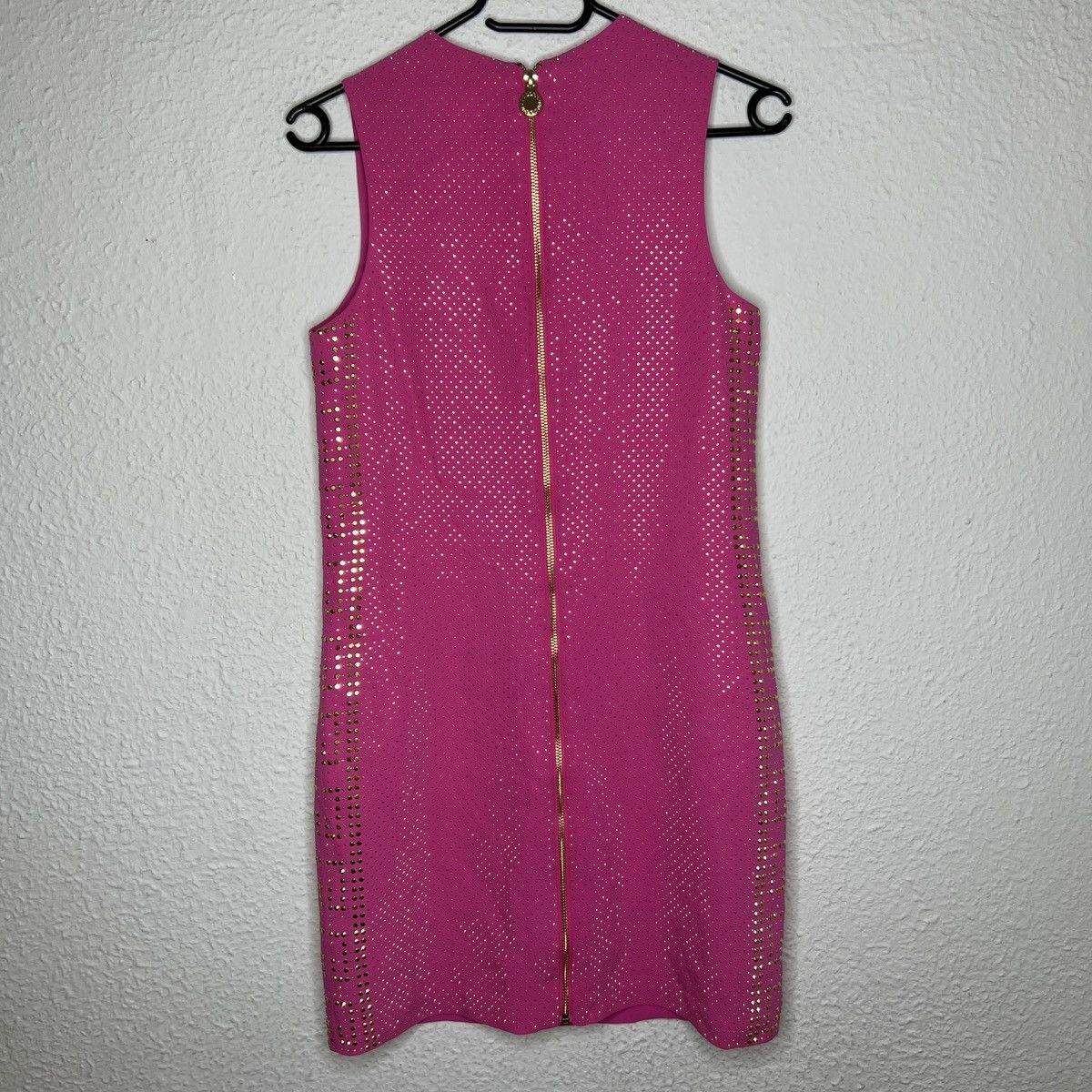 Versace Versace Pink Mini Dress Gold Beads Frontrow Floral Pattern Size S / US 4 / IT 40 - 8 Thumbnail
