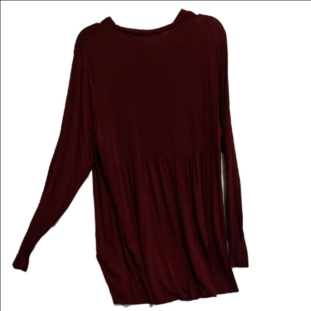 Other Women's Burgundy Long Sleeve Top Size 3XL / US 20-22 - 3 Thumbnail
