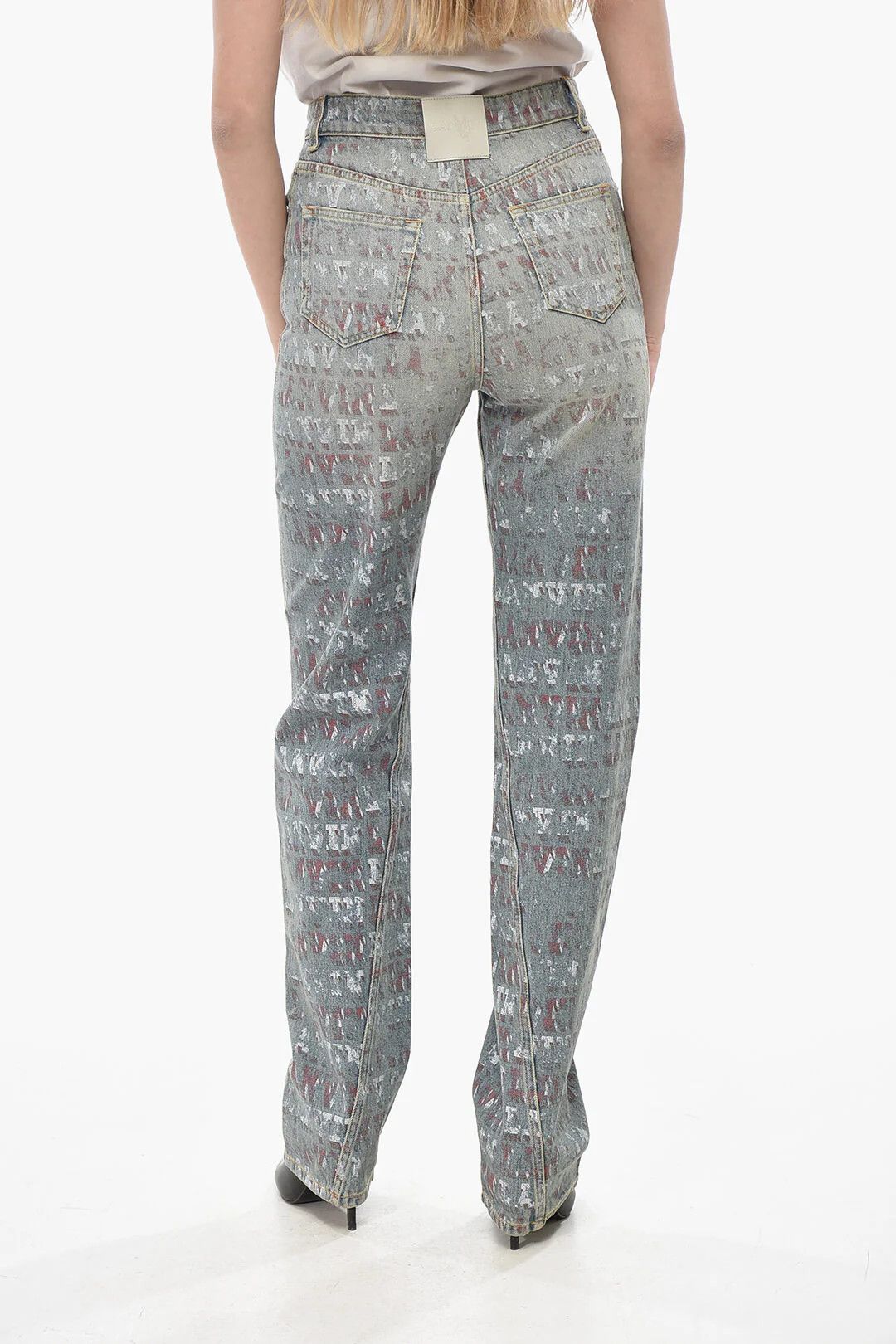 Lanvin og1mm0426 Printed Cotton Slim-Fit Straight-Leg Jeans Blue Size 26" / US 2 / IT 38 - 2 Thumbnail