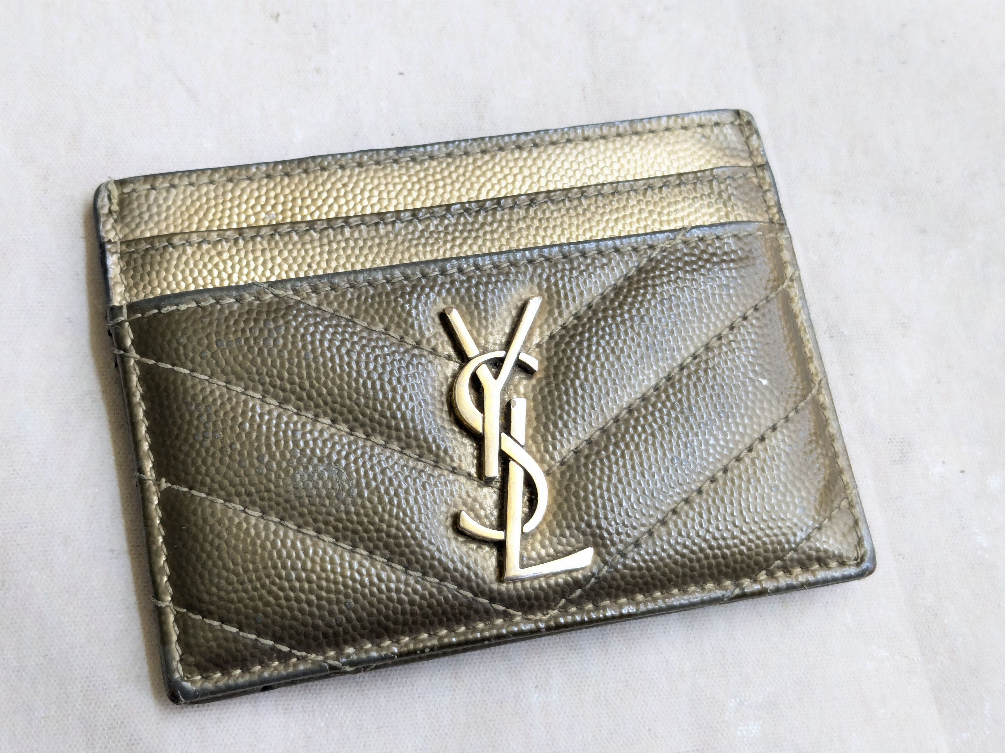 Saint Laurent Paris Saint Laurent Paris Cardholder Wallet Gold Wallet Size ONE SIZE - 2 Thumbnail