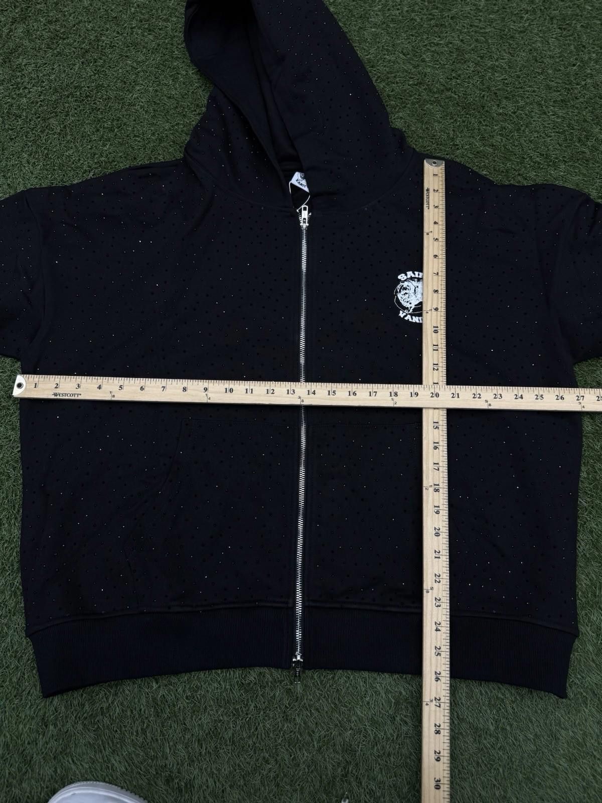 Saint Vanity Size XL - Saint Vanity Hoodie Black Rhinestone Zip Up Size US XL / EU 56 / 4 - 10 Thumbnail