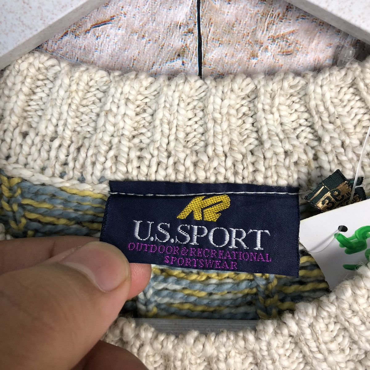 Homespun Knitwear Us Sport Cream vintage art sweatshirt Knitwear #A265 Size US S / EU 44-46 / 1 - 9 Thumbnail