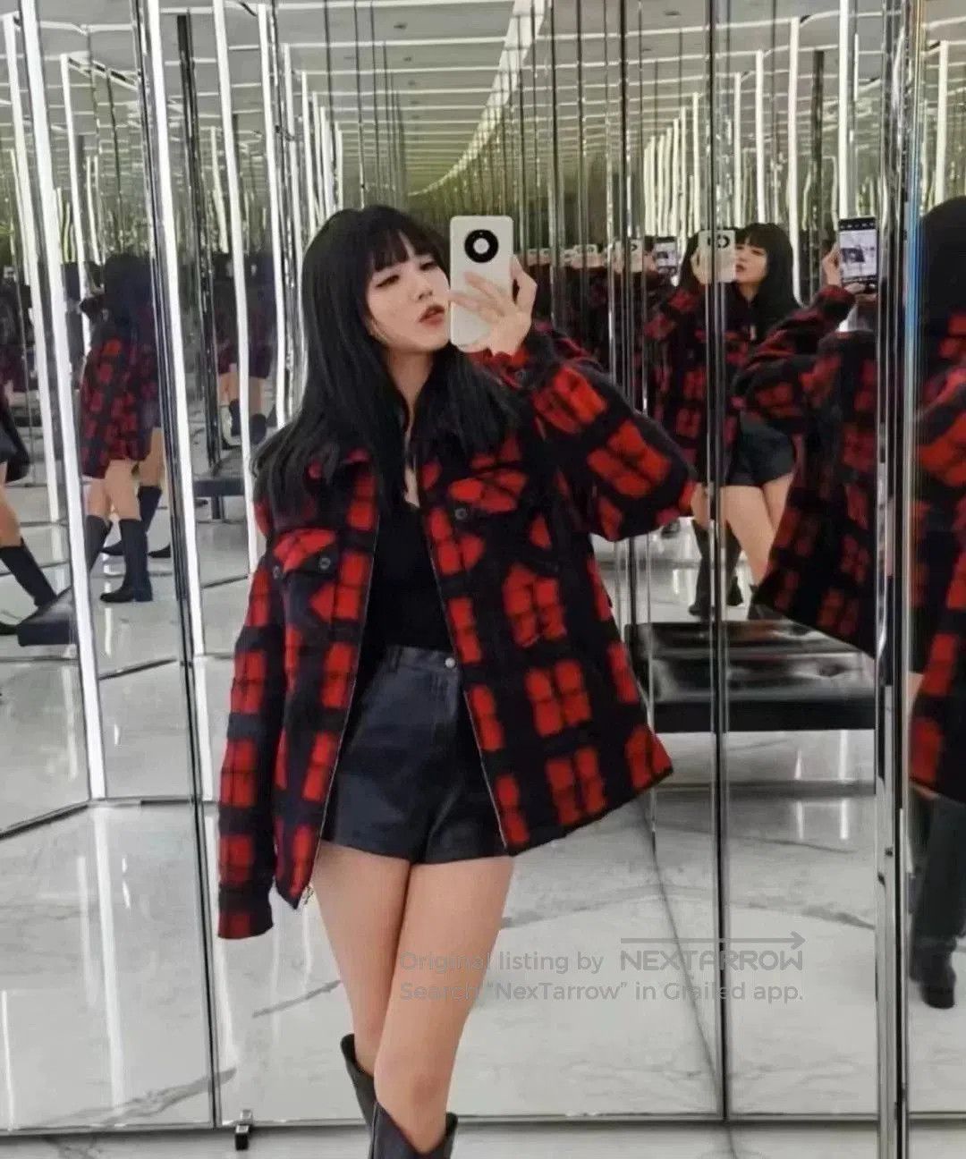 Saint Laurent Paris Saint Laurent FW22 Red Black Check Jacket. Size US M / EU 48-50 / 2 - 6 Thumbnail