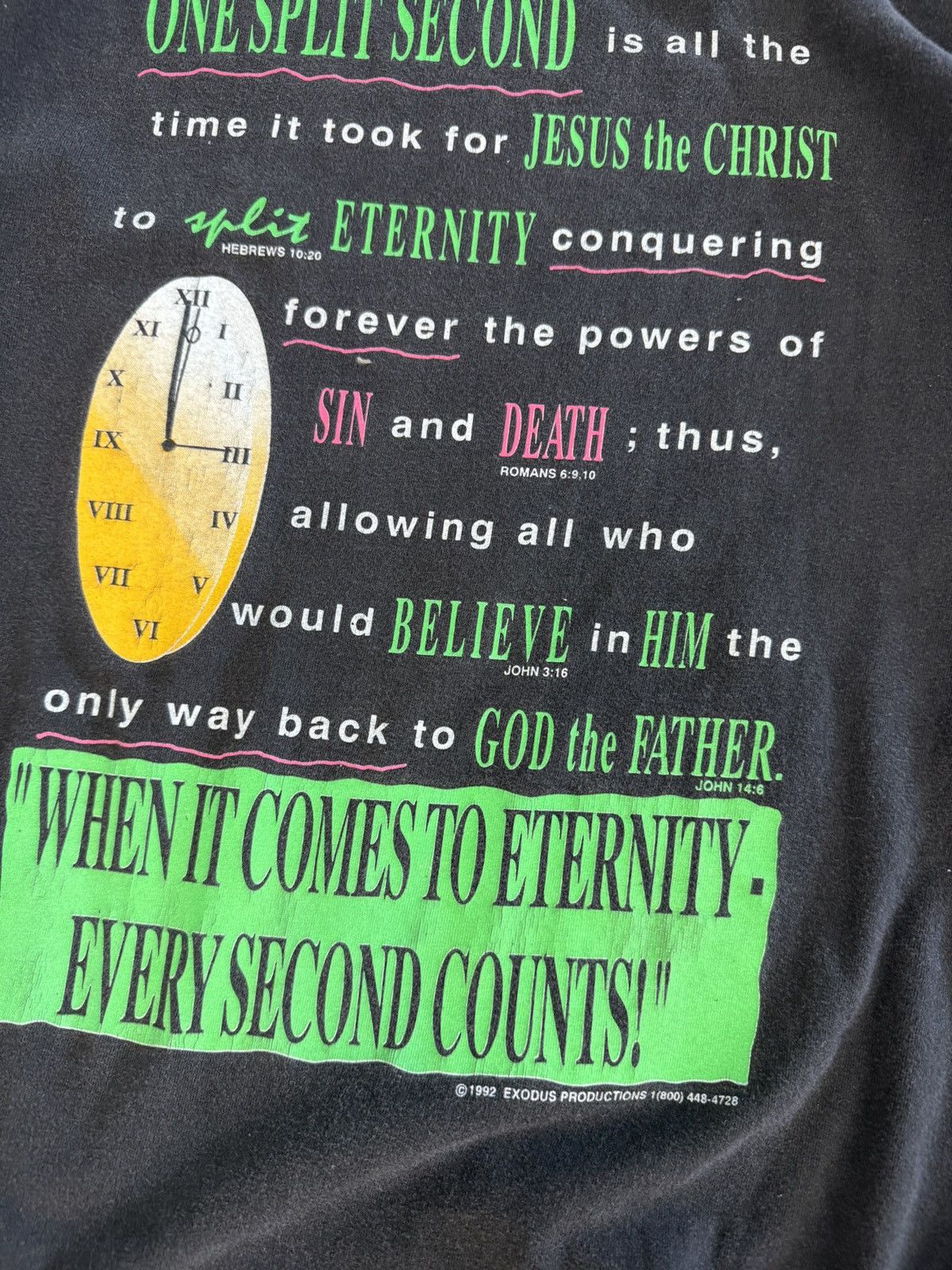 Vintage Vintage Jesus Faded One Split Second 90s Tee Grail Rare Size US XL / EU 56 / 4 - 4 Thumbnail