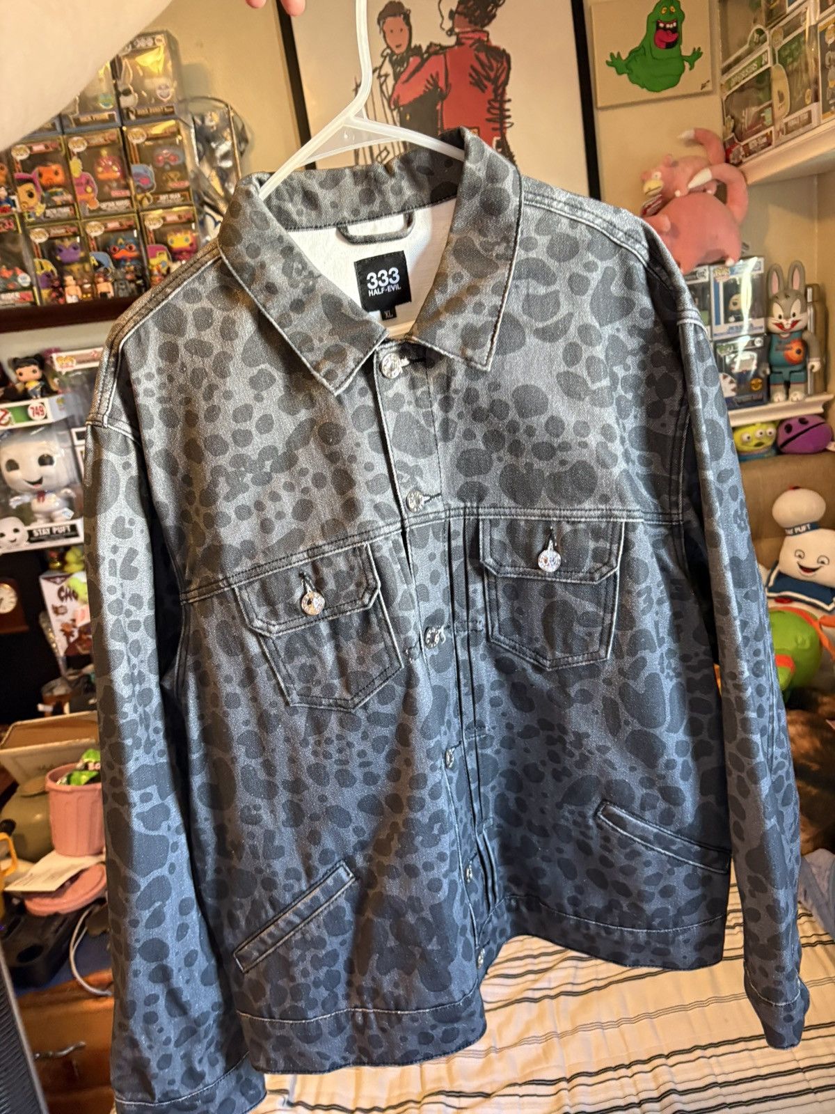 Half Evil HALF EVIL 333 CHETAH PRINT DENIM JACKET Size US XL / EU 56 / 4 - 4 Thumbnail