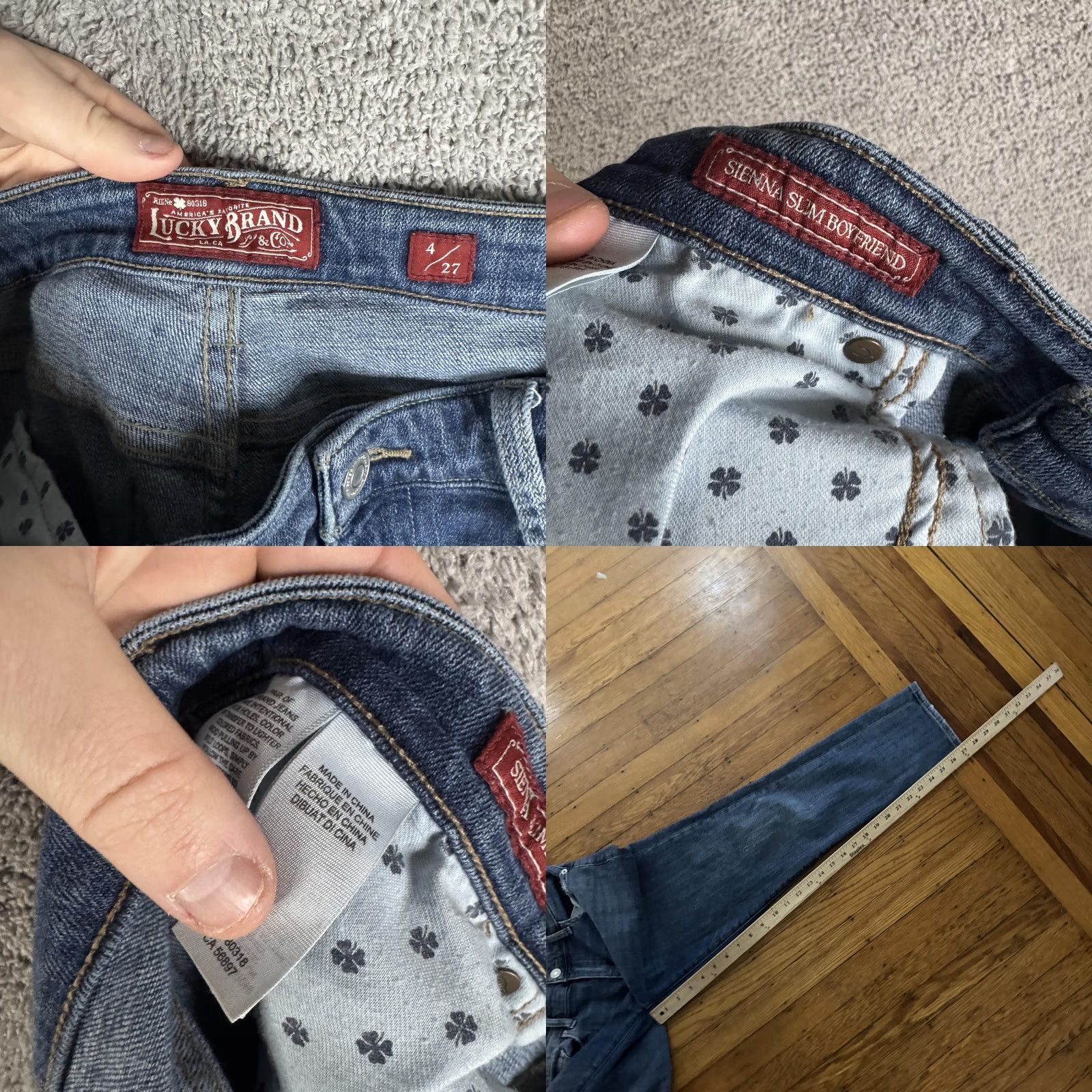 Lucky Brand Lucky Brand Sienna Slim Boyfriend Jeans Womens 4/27 Blue Mid Rise Distressed Jeans Women 5-Pocket Denim Slim Rise Mid Vintage: No Size 27" / US 4 / IT 40 - 9 Thumbnail