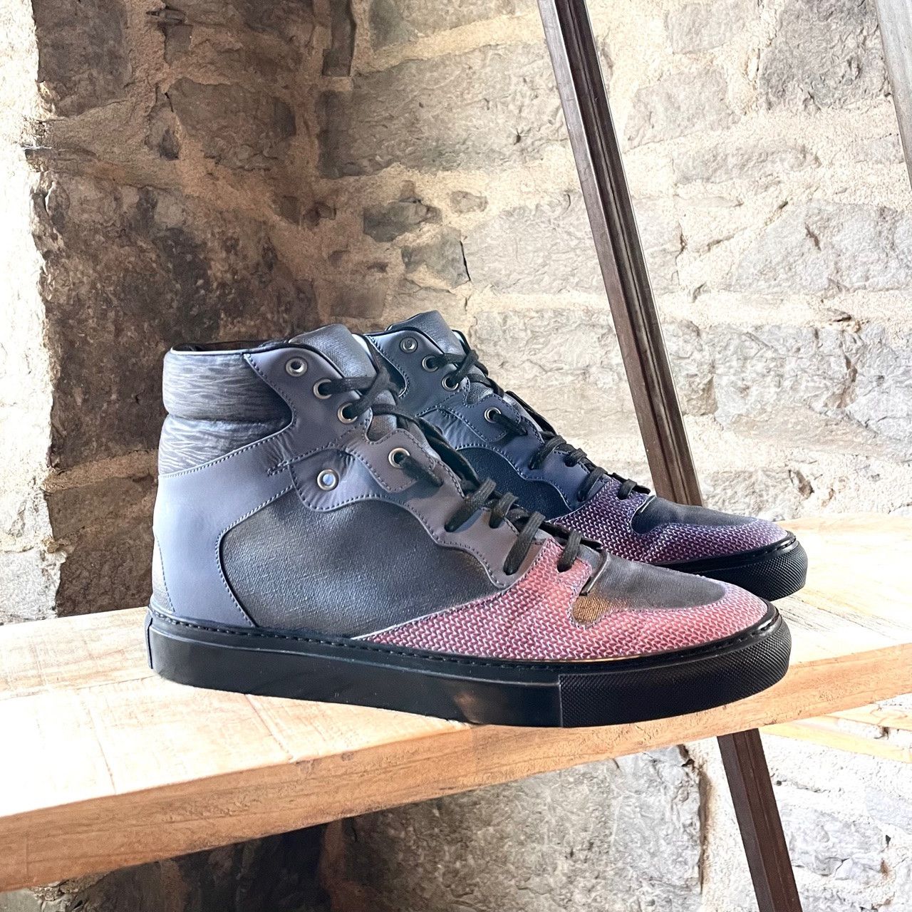 Balenciaga Balenciaga Multifabric Colourblock Coated High-Top Sneakers Size US 9 / EU 42 - 1 Thumbnail