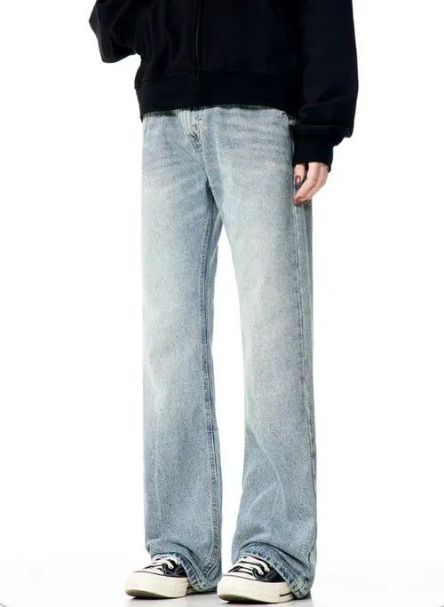 Anime × Japanese Brand × Jean American light blue washed high street bootcut jeans Size US 34 / EU 50 - 2 Thumbnail