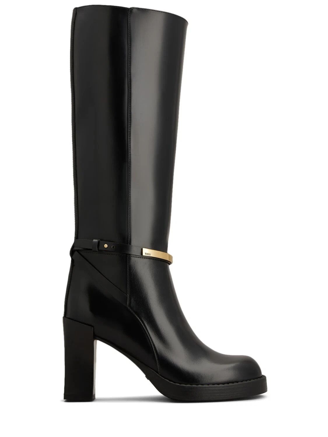 TOD'S $2125 Black Leather 80mm Tall Boots New & Authentic