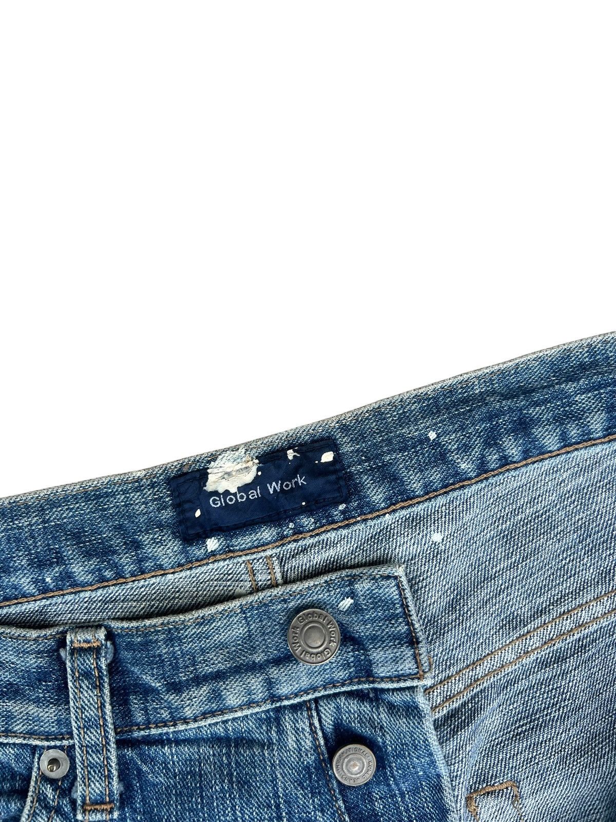 Global Work Global Work Painter Distressed Patchwork Denim Jeans Size US 34 / EU 50 - 7 Thumbnail