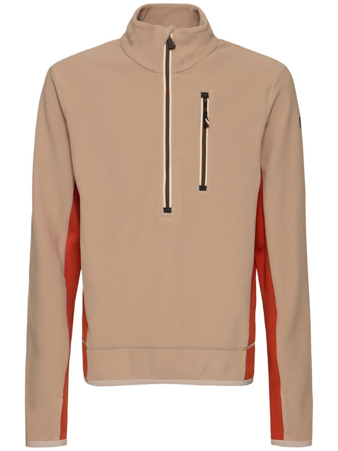 MONCLER GRENOBLE $730 Men's Beige Fleece Sweatshirt New XXL