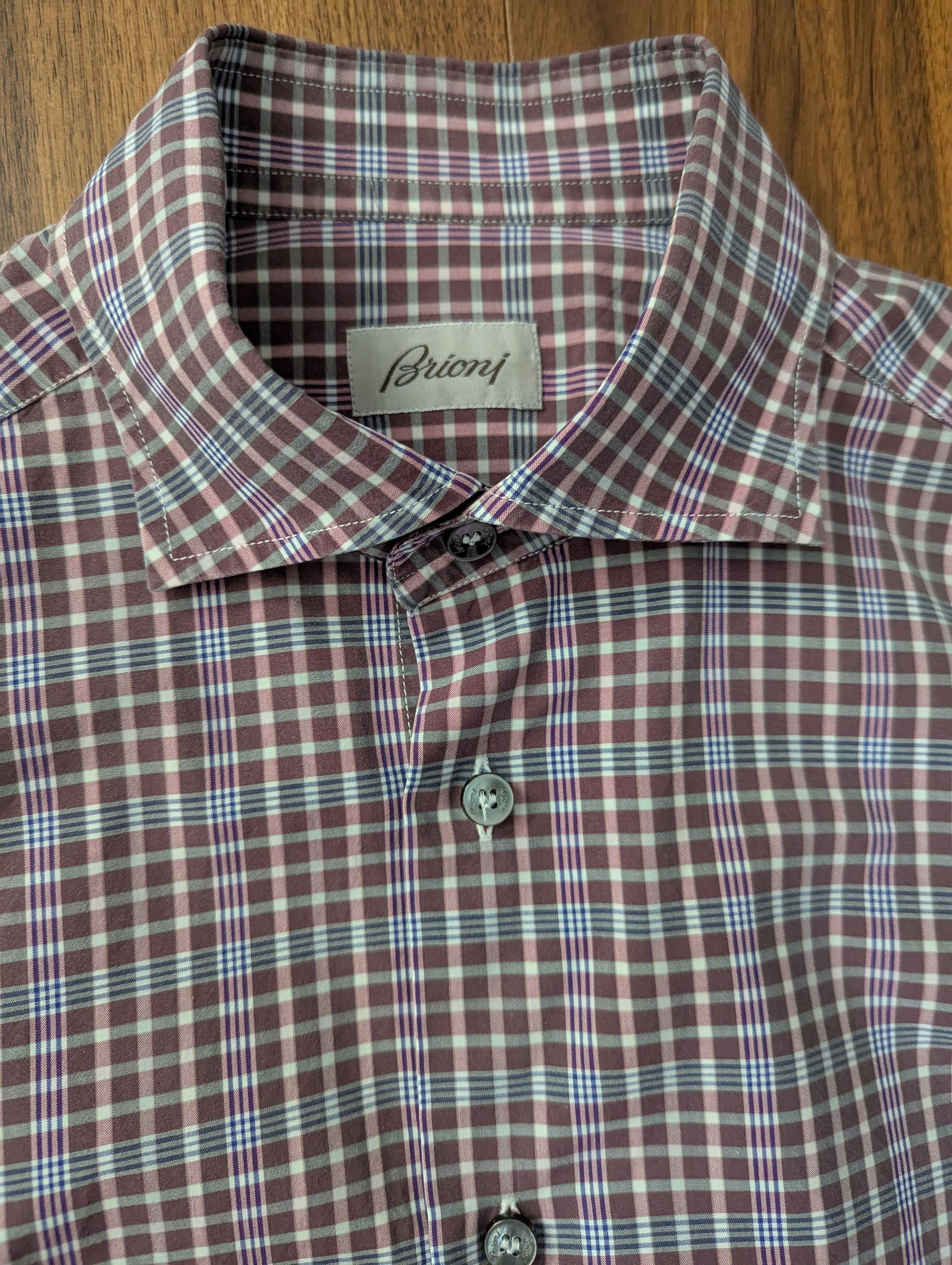 Brioni Brioni Plaid Sport Shirt Size US M / EU 48-50 / 2 - 1 Thumbnail