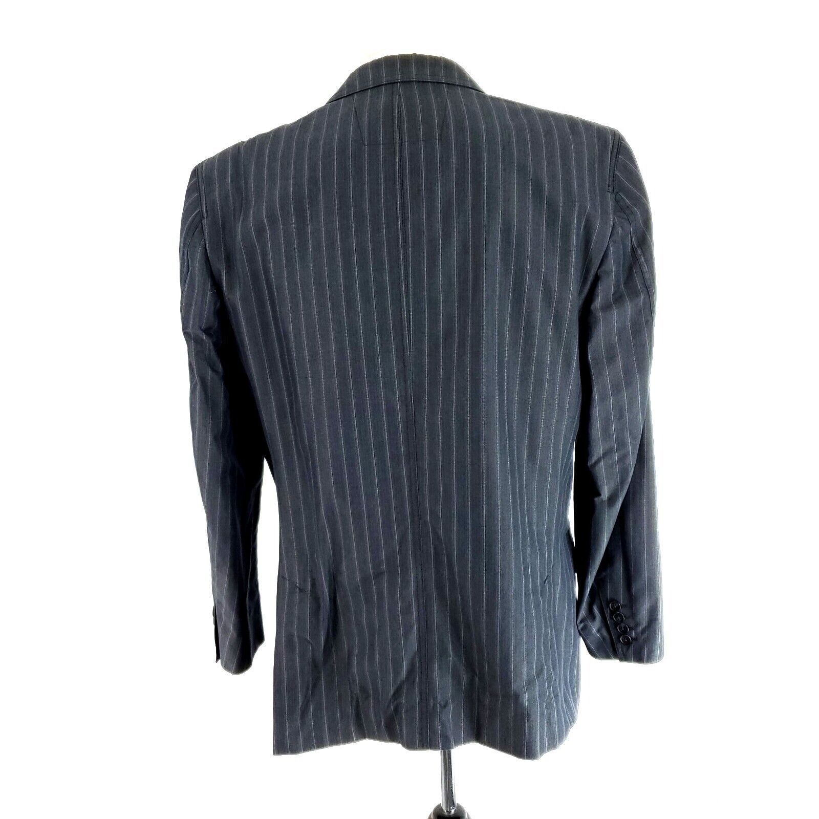 Calvin Klein Calvin Klein Cotton 2 Button Suit Jacket 42R Gray Striped XL Size 42R - 5 Thumbnail