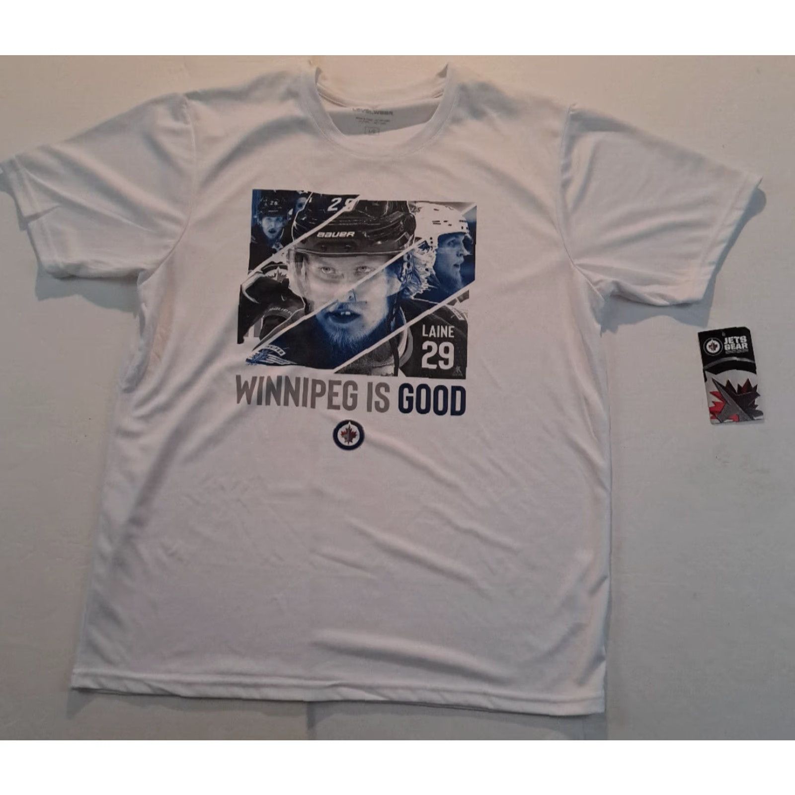 Vintage Level Wear Winnipeg is Good Patrick Laine #29 T-Shirt White L Men Short Sleeve NWT Hockey Solid Large Size US L / EU 52-54 / 3 - 2 Thumbnail