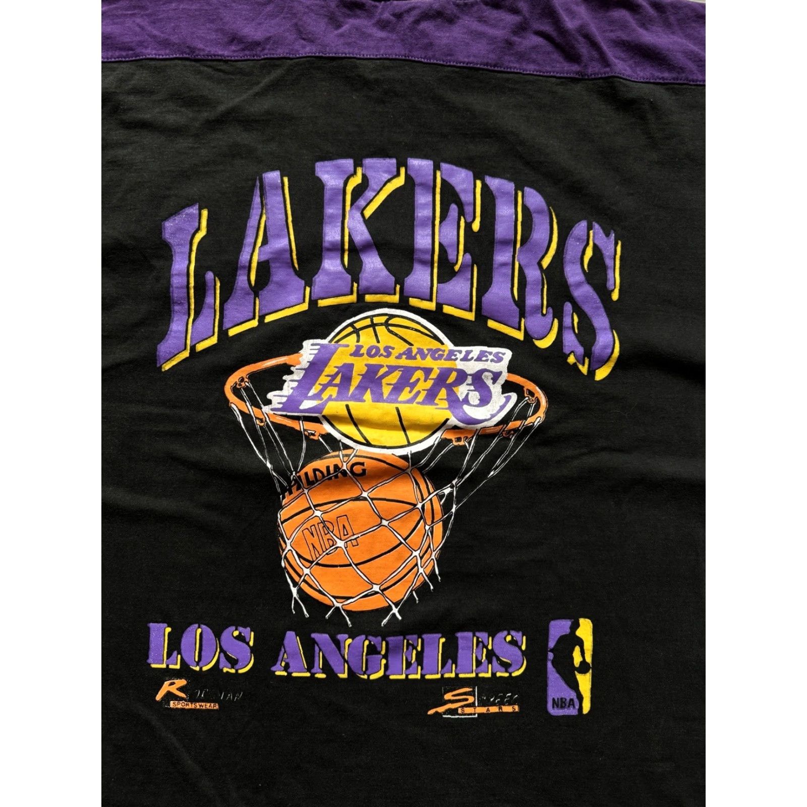 Vintage VINTAGE Los Angeles Lakers All Over Print T-Shirt Miller M L Black Nike? Size US L / EU 52-54 / 3 - 7 Thumbnail